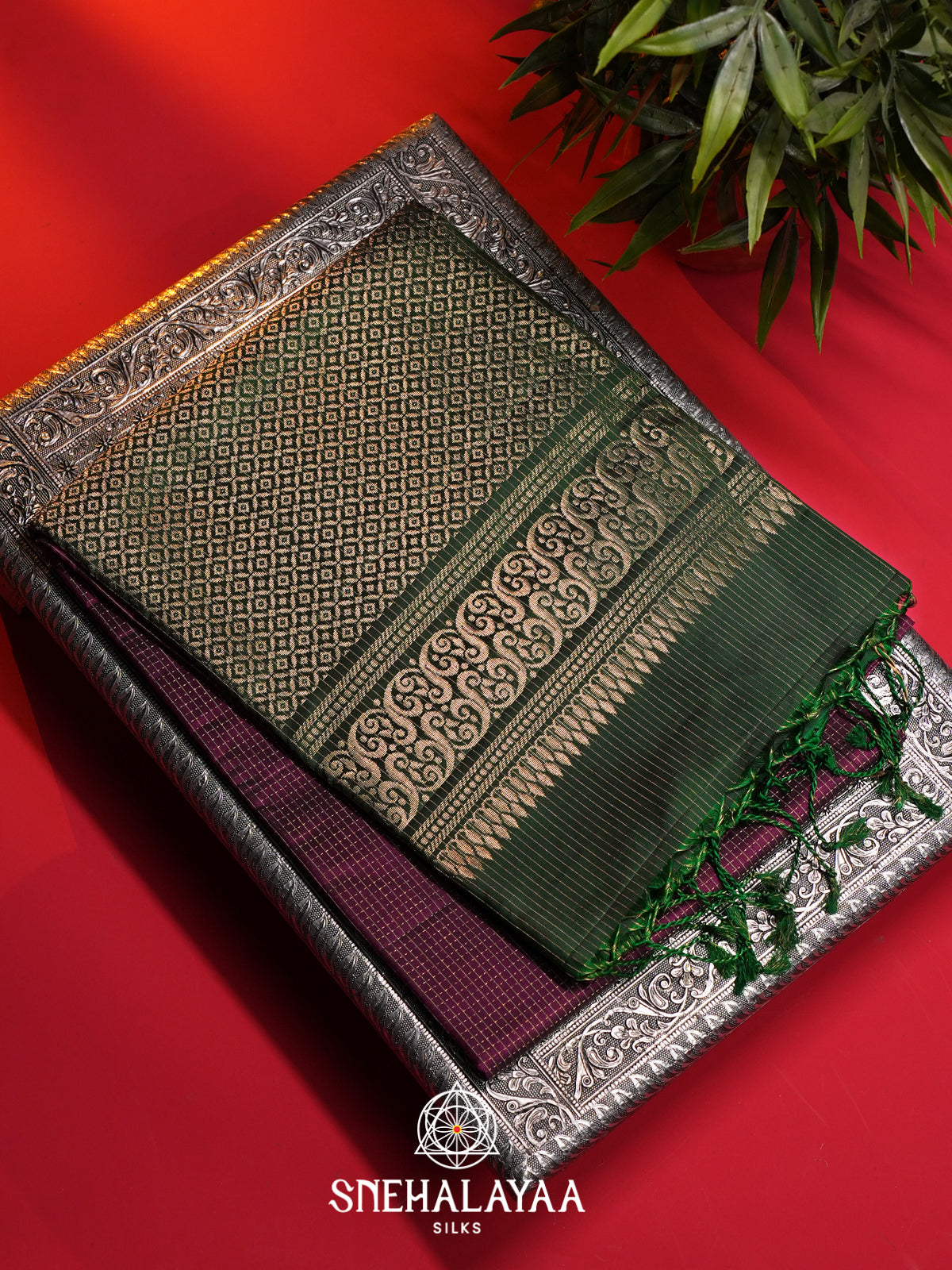 Wine Soft Silk Saree