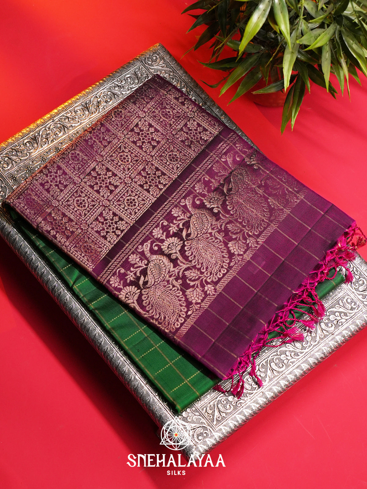 Emerald Green Soft Silk Saree