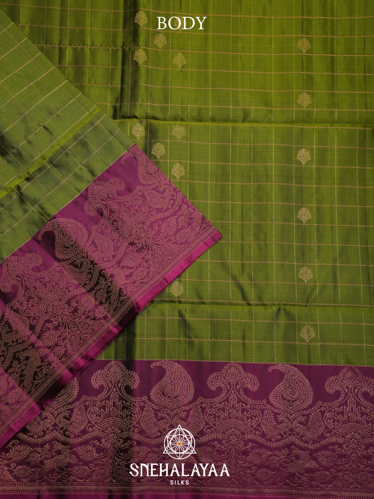 Olive Green Soft Silk Saree