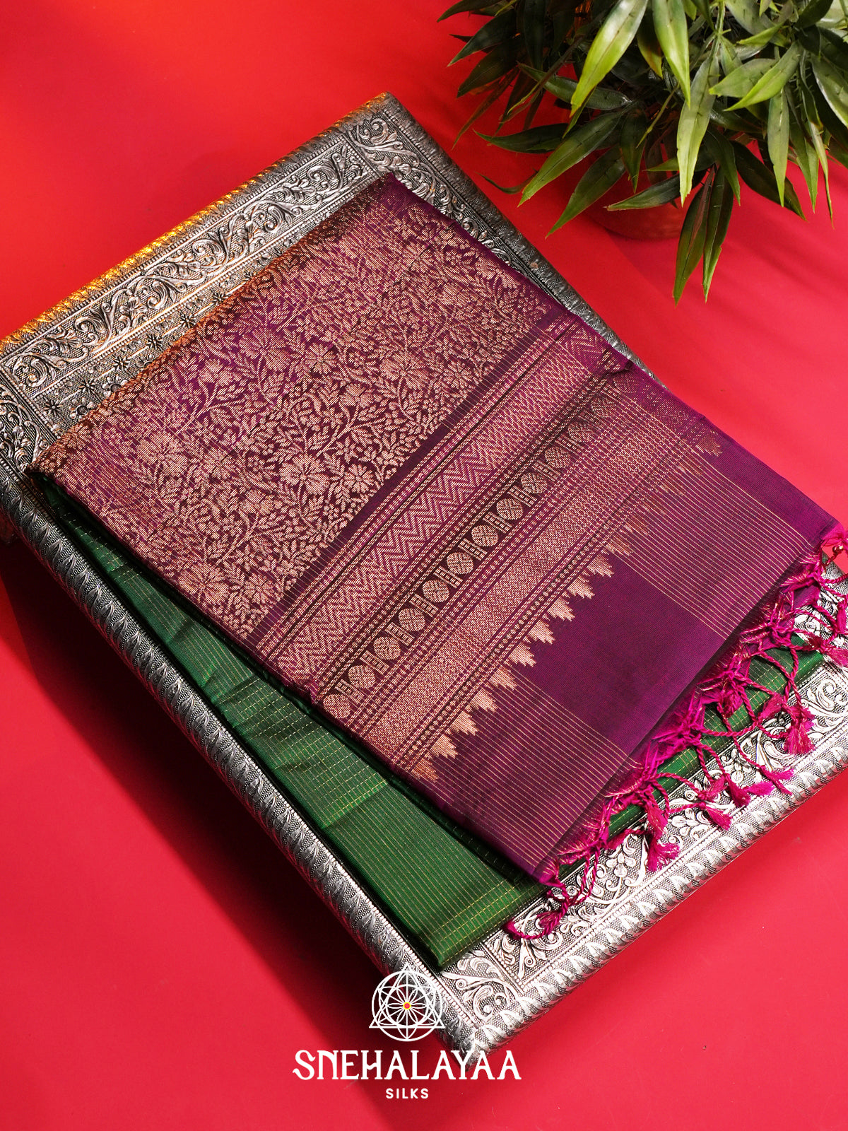 Emerald Green Soft Silk Saree