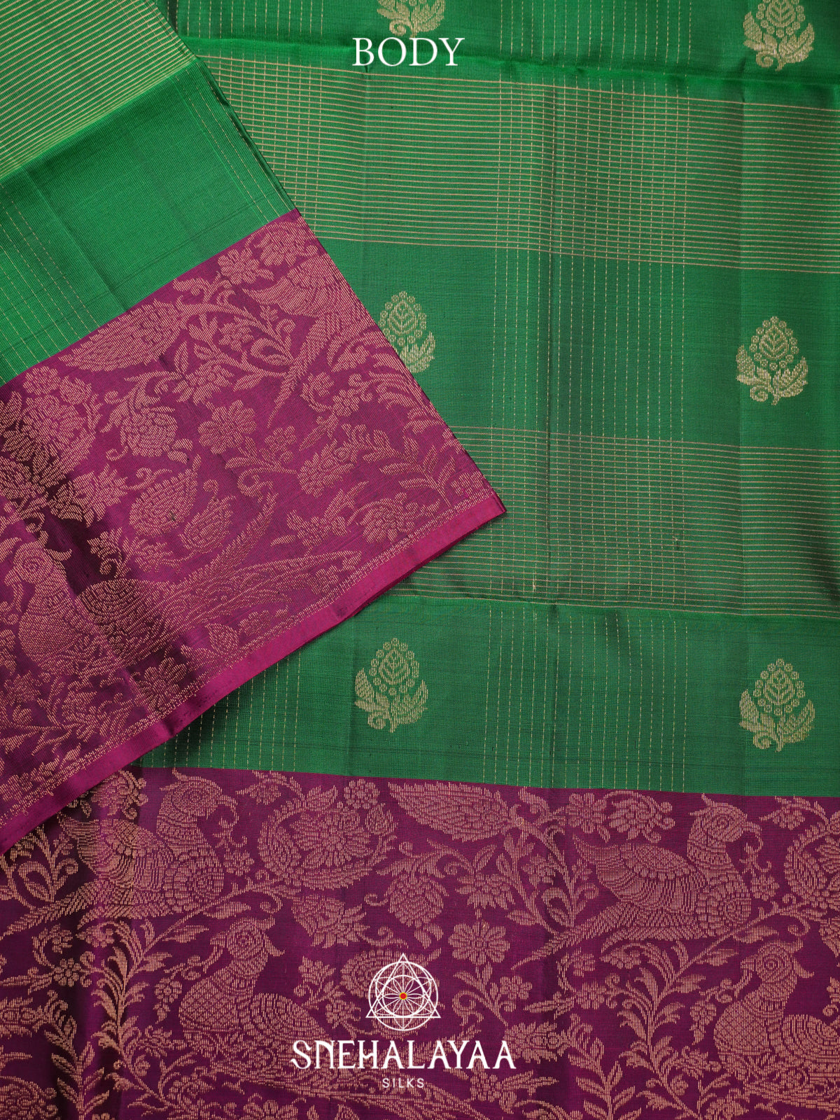 Emerald Green Soft Silk Saree