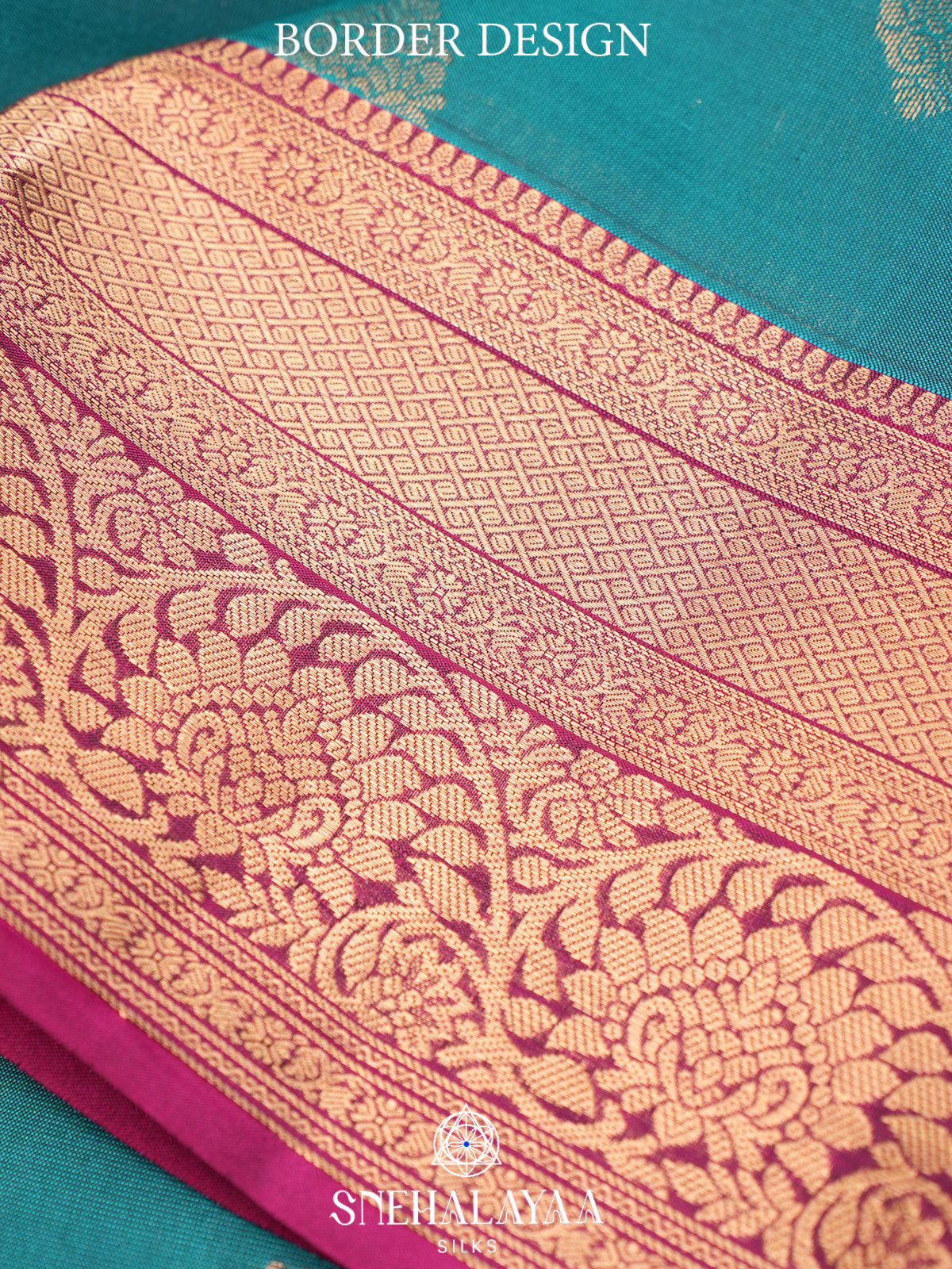 Teal Blue Kanjivaram Silk Saree