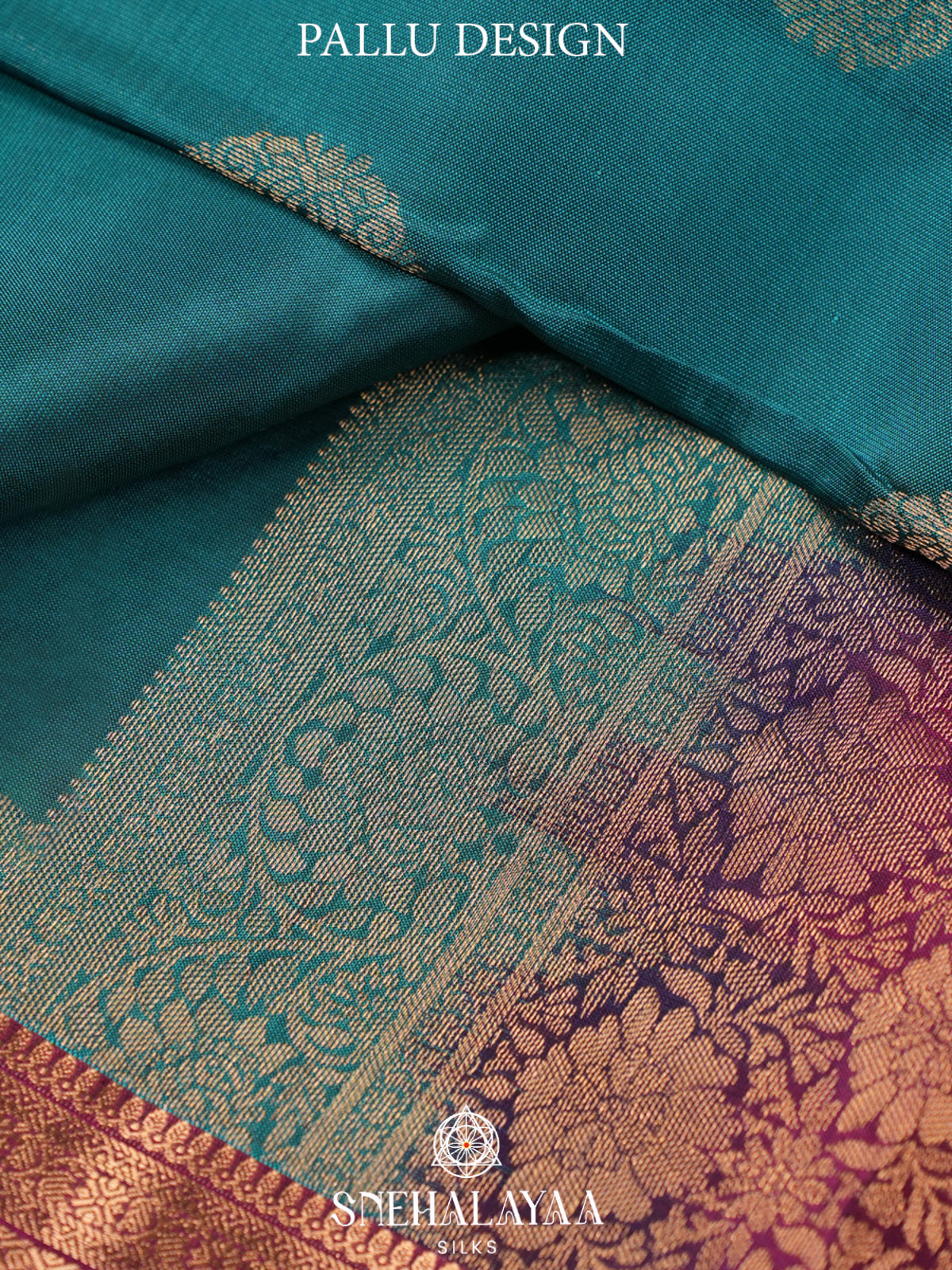 Teal Blue Kanjivaram Silk Saree