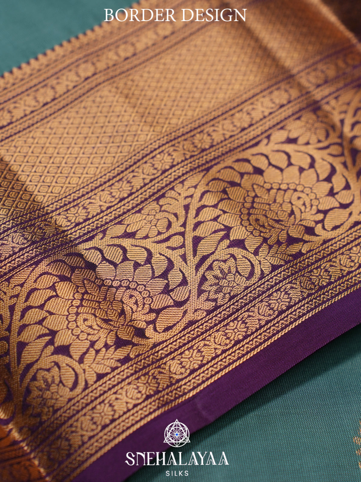 Teal Blue Kanjivaram Silk Saree