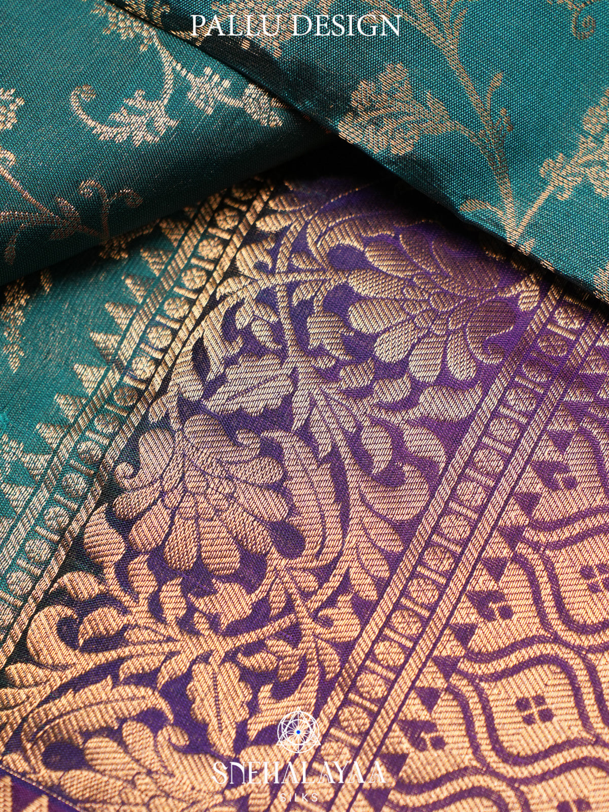 Teal Blue Kanjivaram Silk Saree