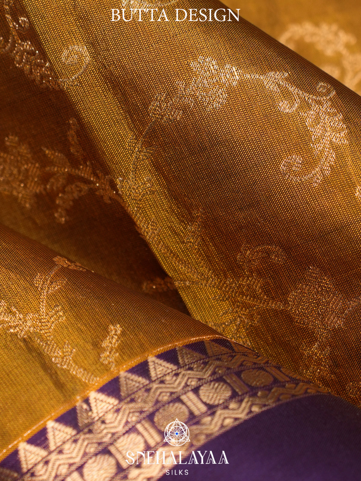 Golden Kanjivaram Silk Saree
