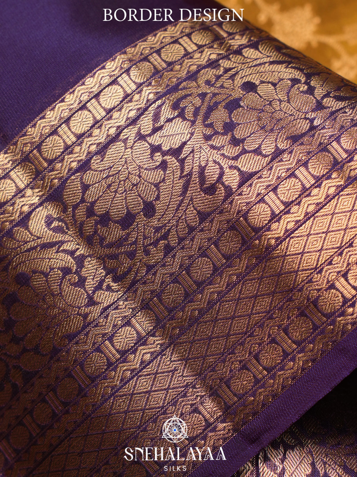 Golden Kanjivaram Silk Saree