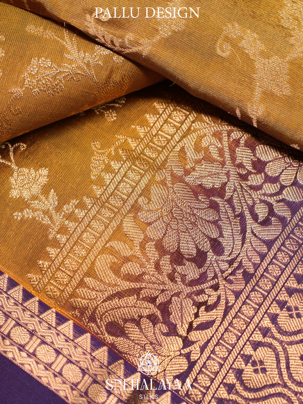 Golden Kanjivaram Silk Saree