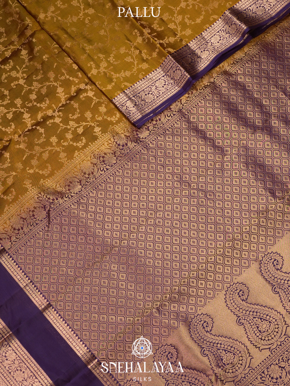 Golden Kanjivaram Silk Saree