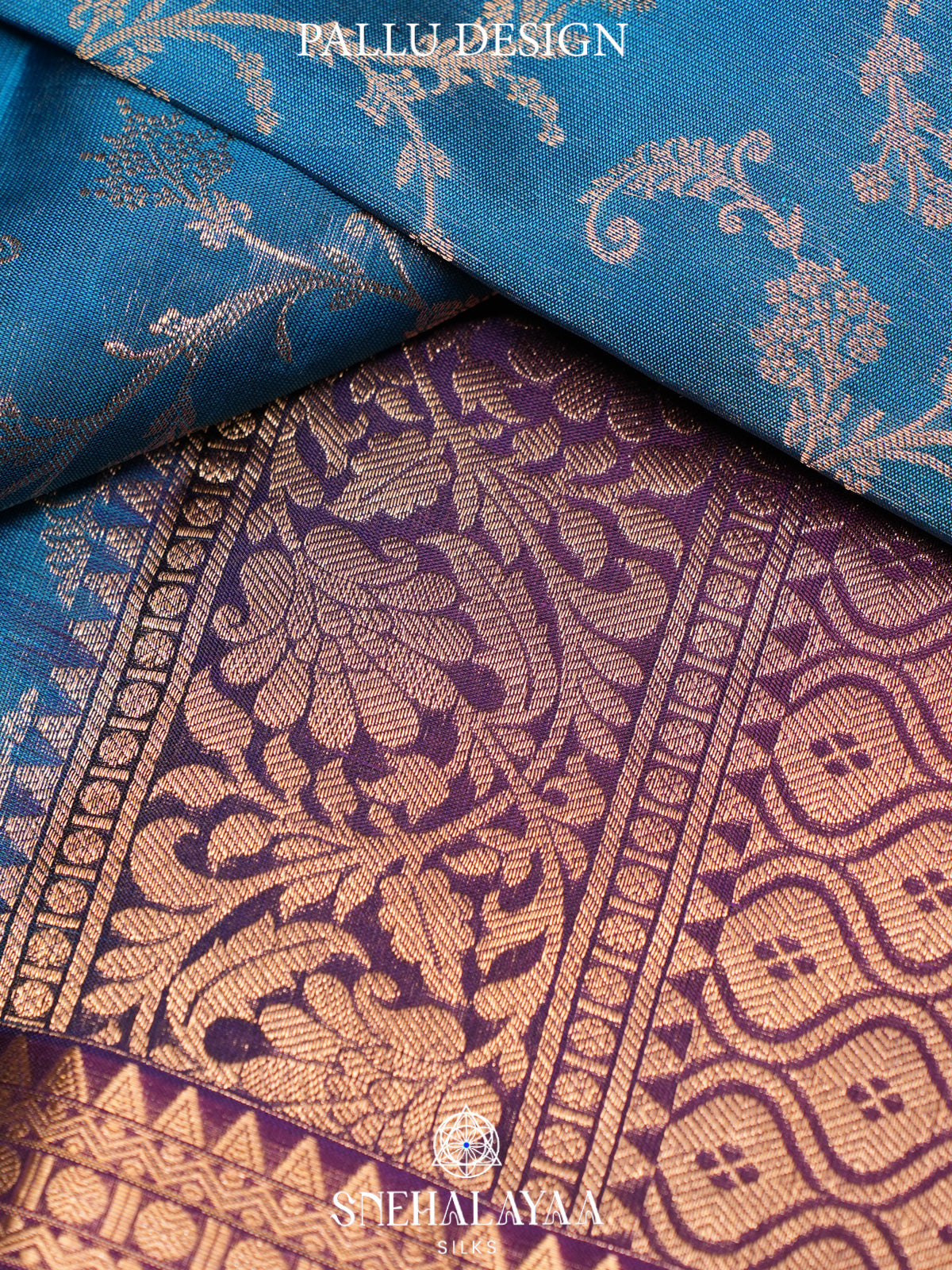 Peacock Blue Kanjivaram Silk Saree