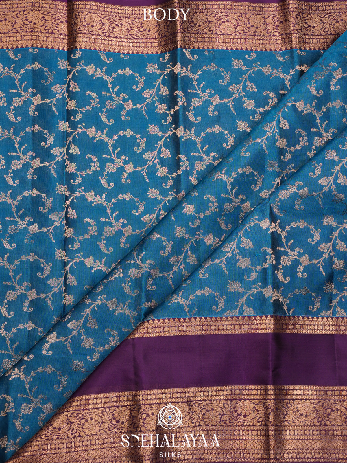 Peacock Blue Kanjivaram Silk Saree