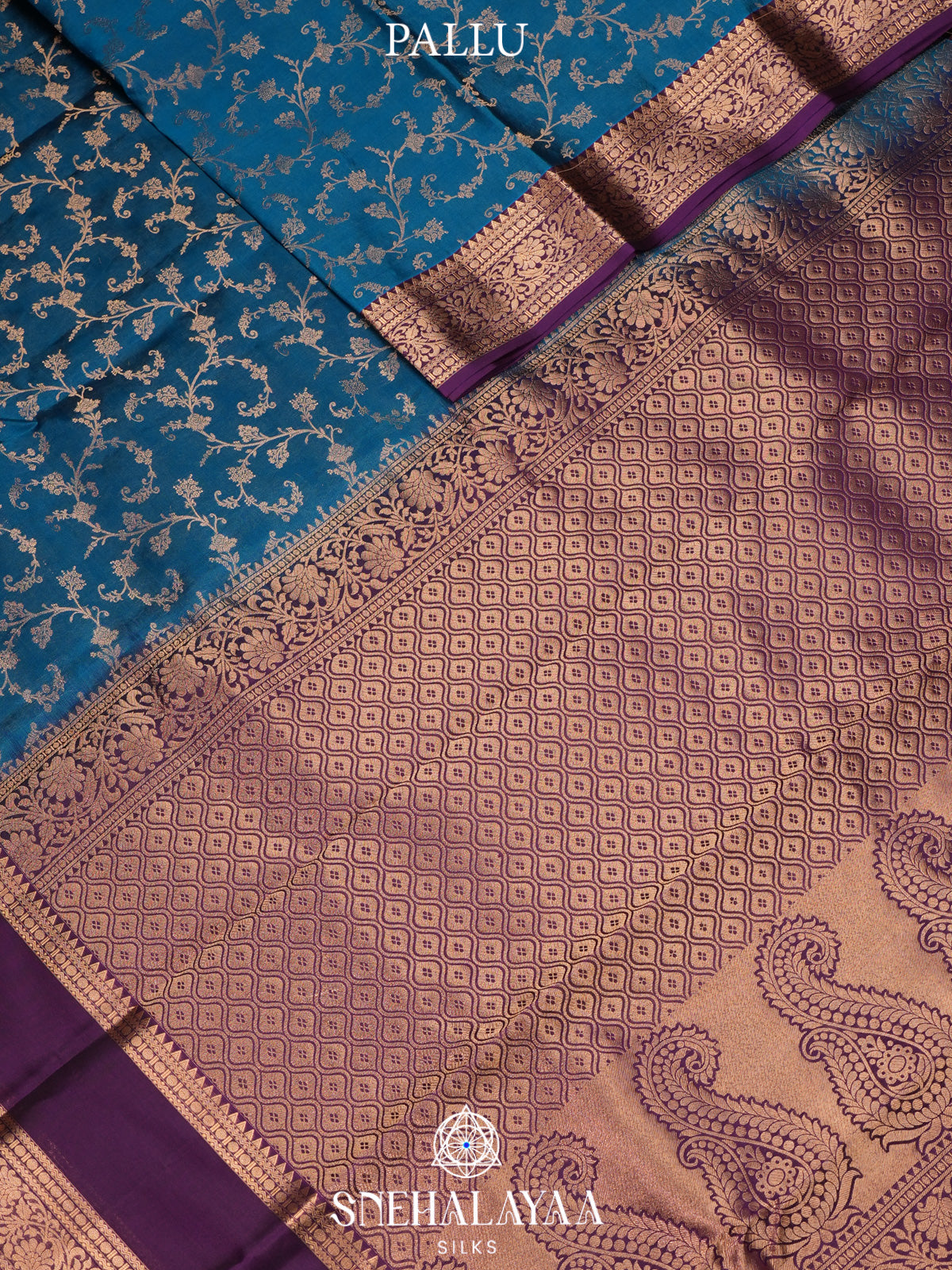 Peacock Blue Kanjivaram Silk Saree