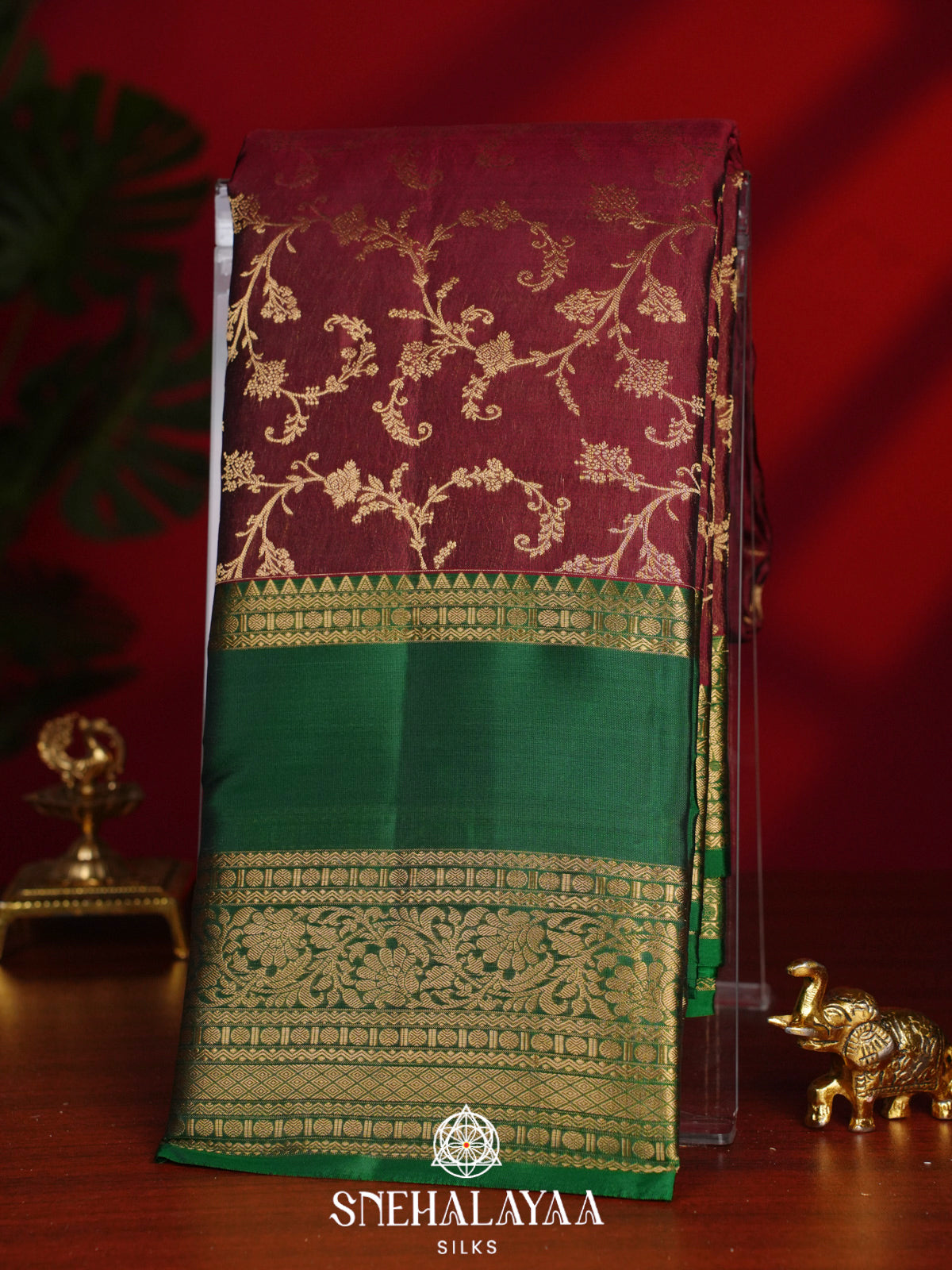 Maroon Kanjivaram Silk Saree