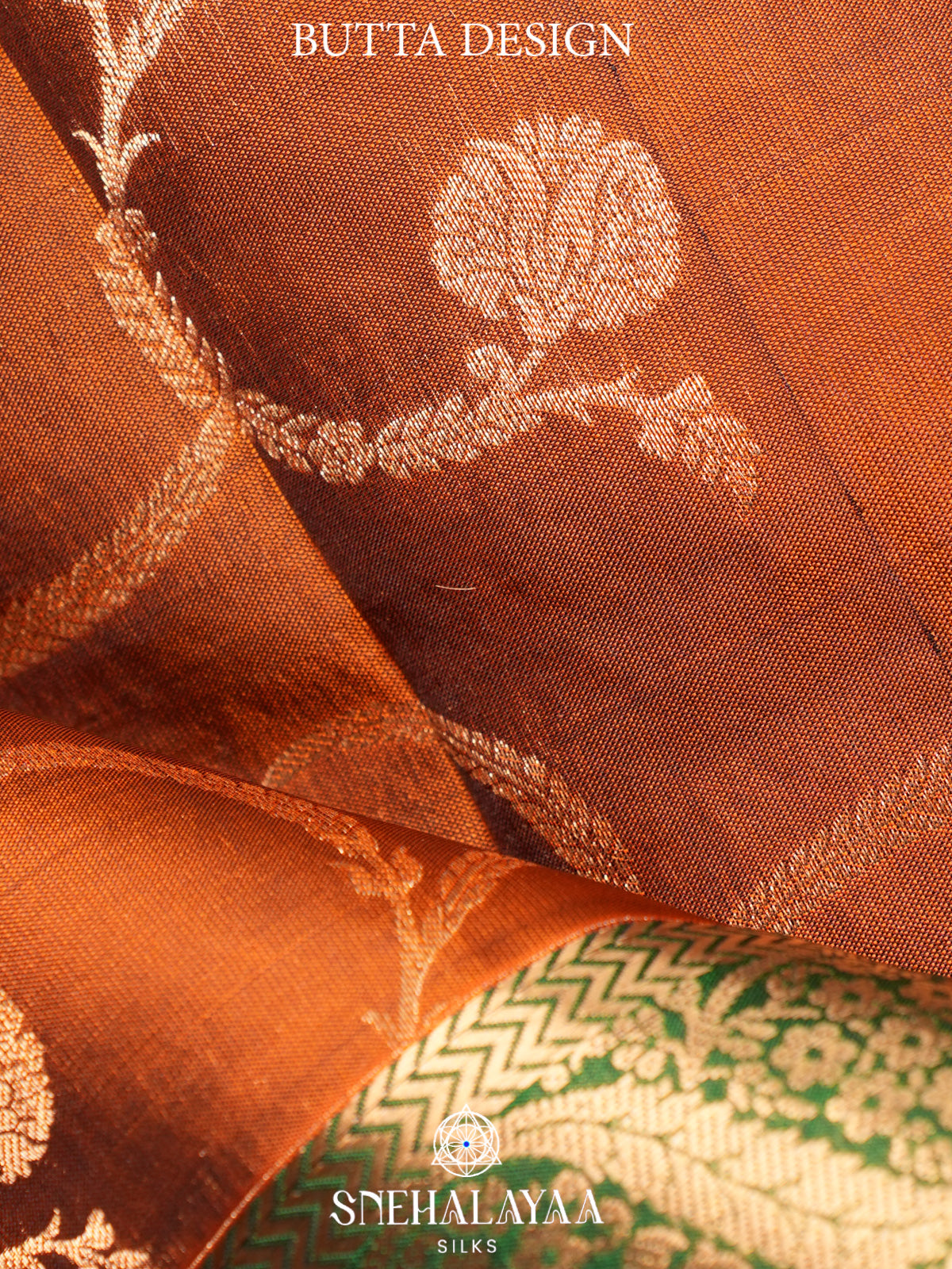 Burnt Orange Kanjivaram Silk Saree