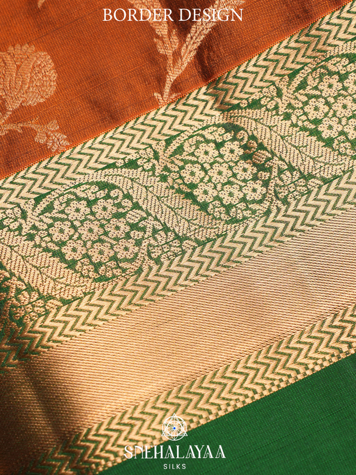 Burnt Orange Kanjivaram Silk Saree