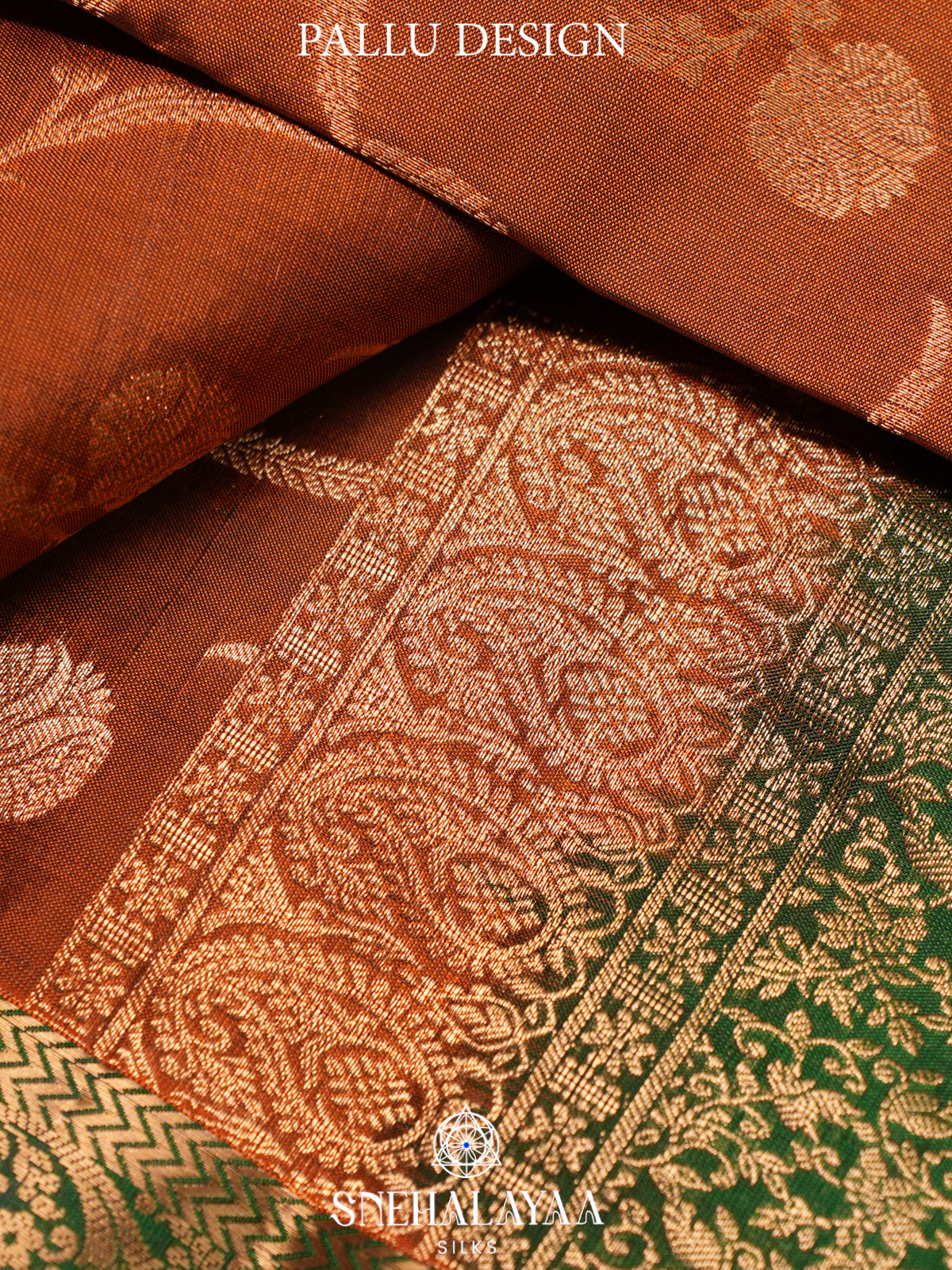 Burnt Orange Kanjivaram Silk Saree