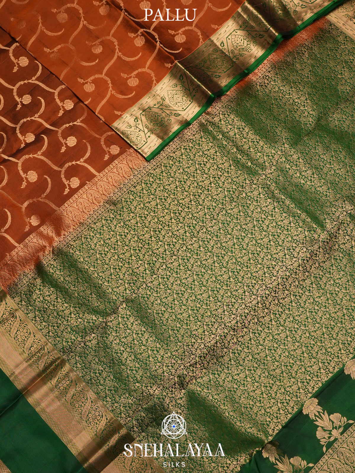 Burnt Orange Kanjivaram Silk Saree