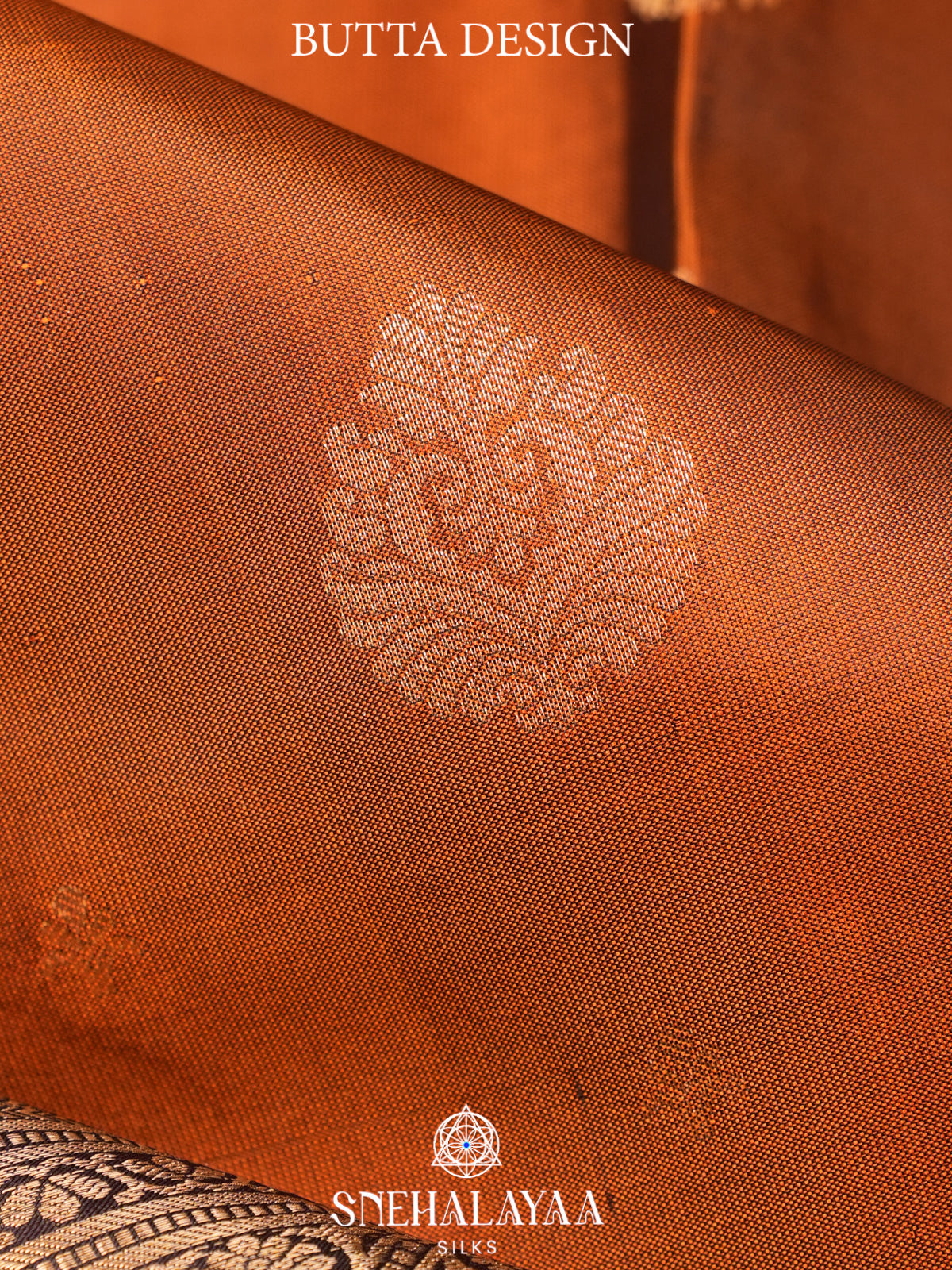 Burnt Orange Kanjivaram Silk Saree