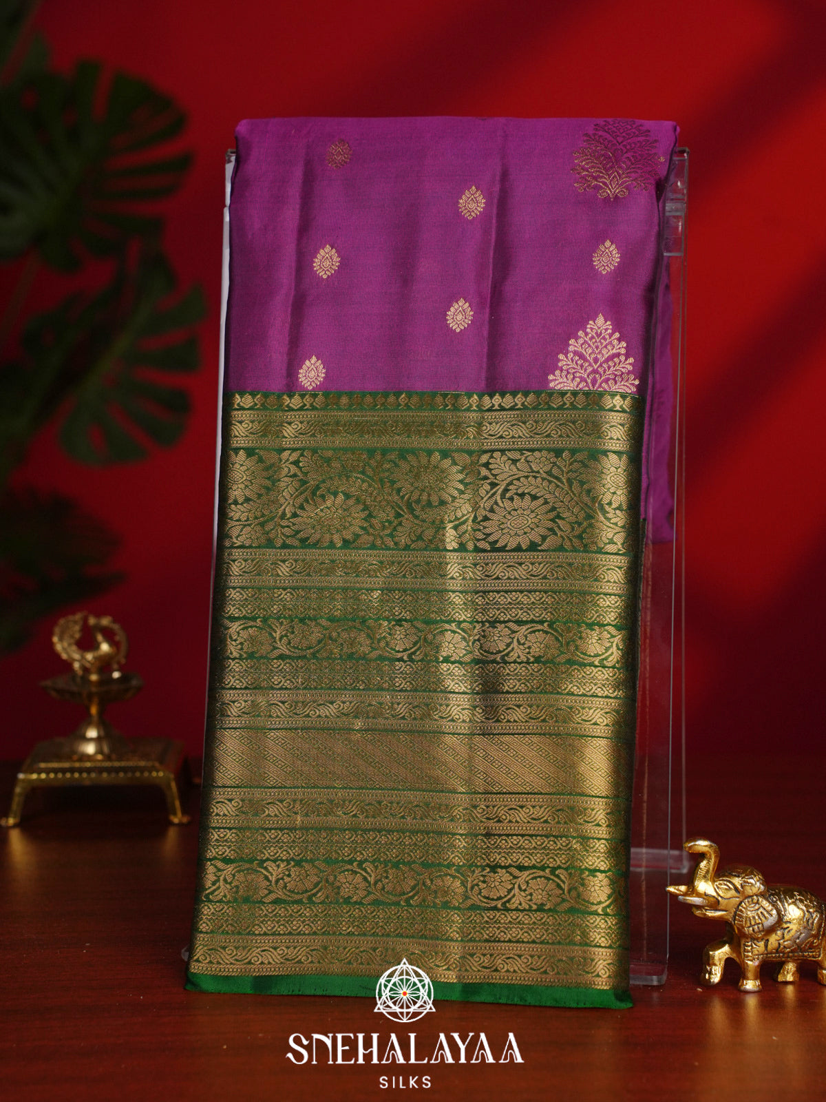 Magenta Pink Kanjivaram Silk Saree