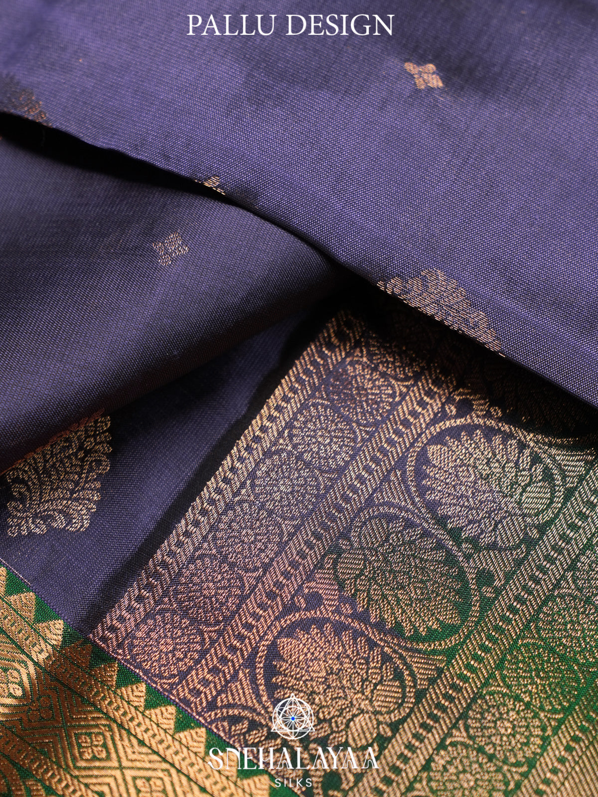 Ink Blue Kanjivaram Silk Saree