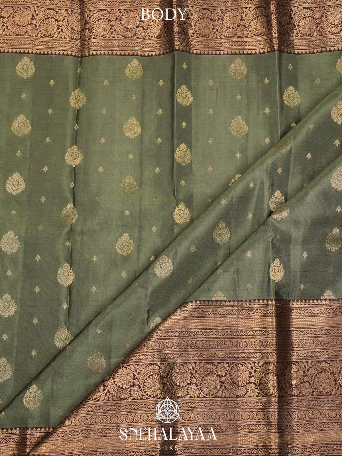 Sage Green Kanjivaram Silk Saree