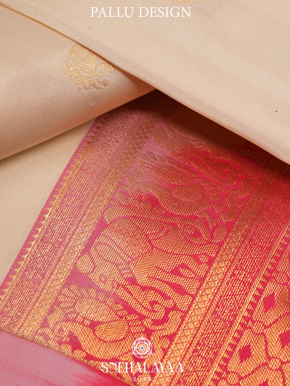Cream Kanjivaram Silk Saree