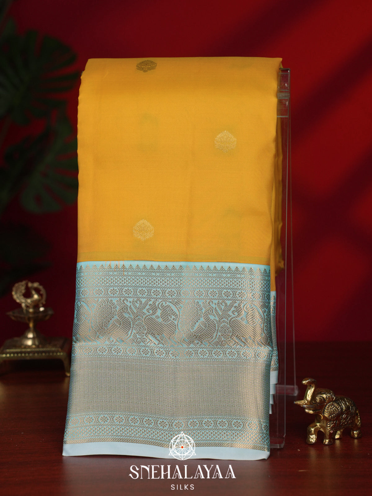 Mango Yellow Kanjivaram Silk Saree