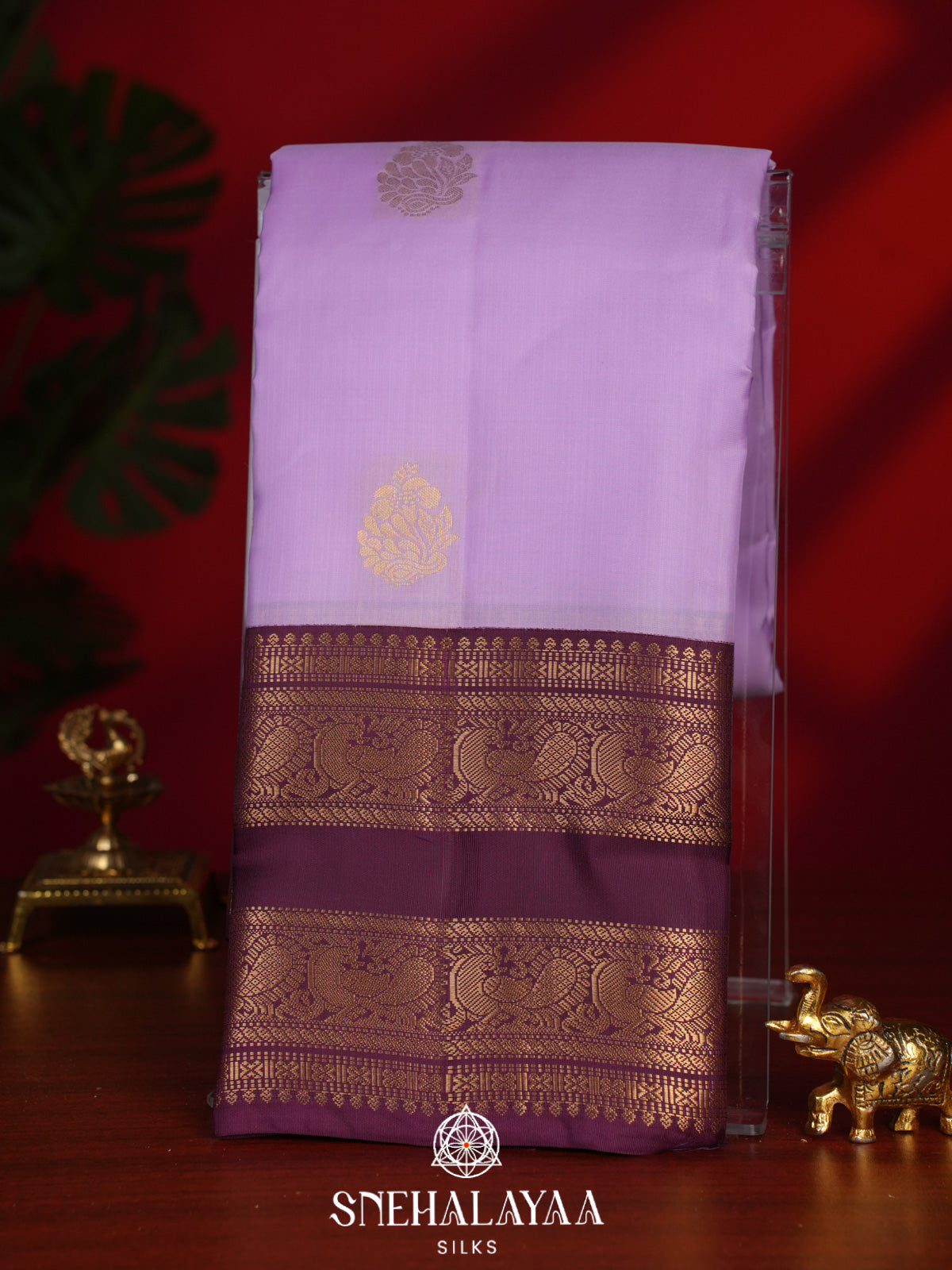 Lilac Kanjivaram Silk Saree
