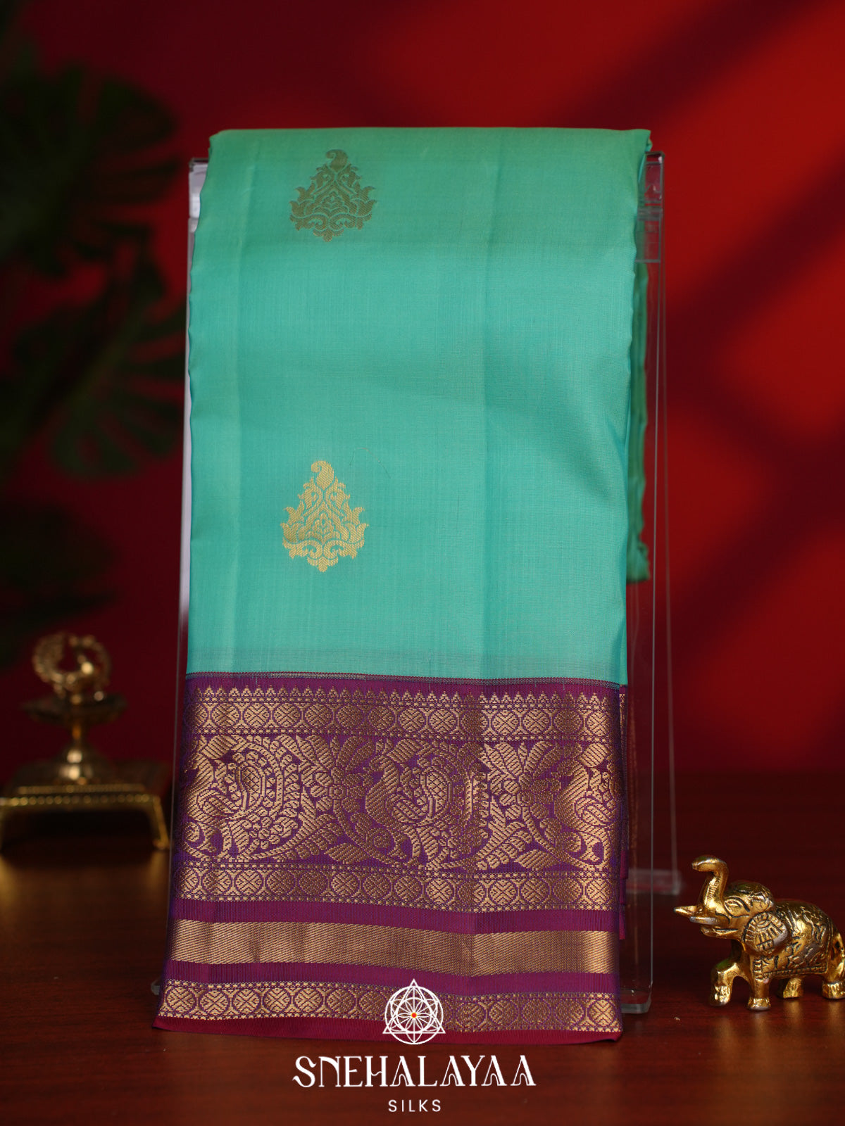 Mint Green Kanjivaram Silk Saree