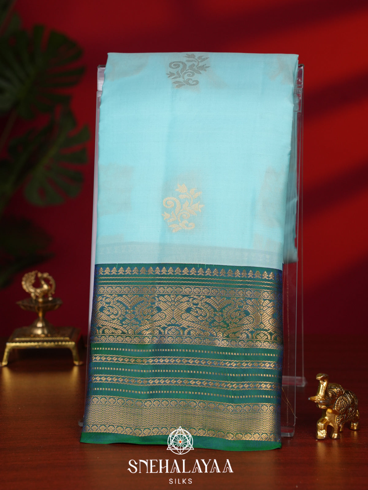 Sky Blue Kanjivaram Silk Saree
