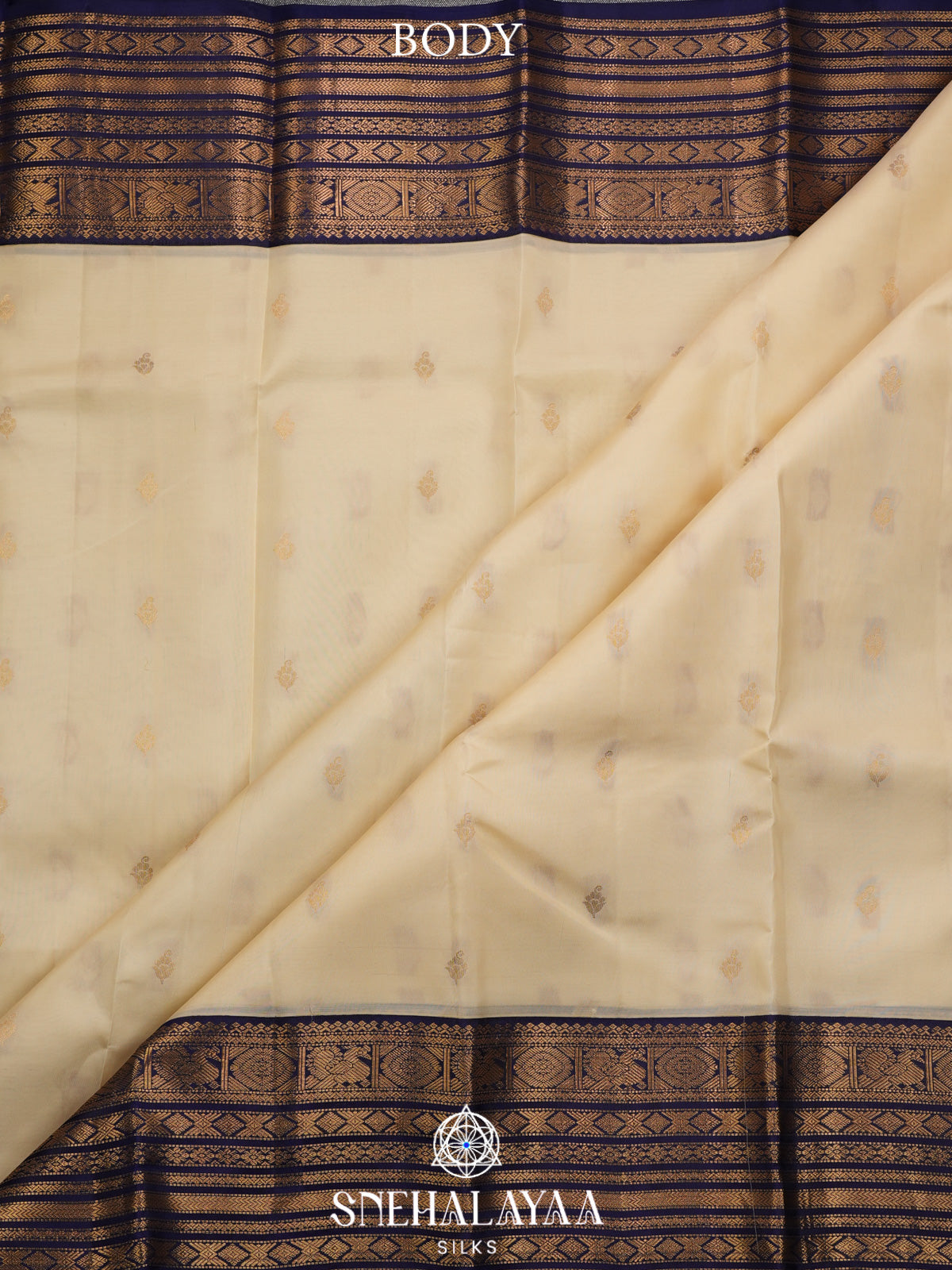 Cream Kanjivaram Silk Saree