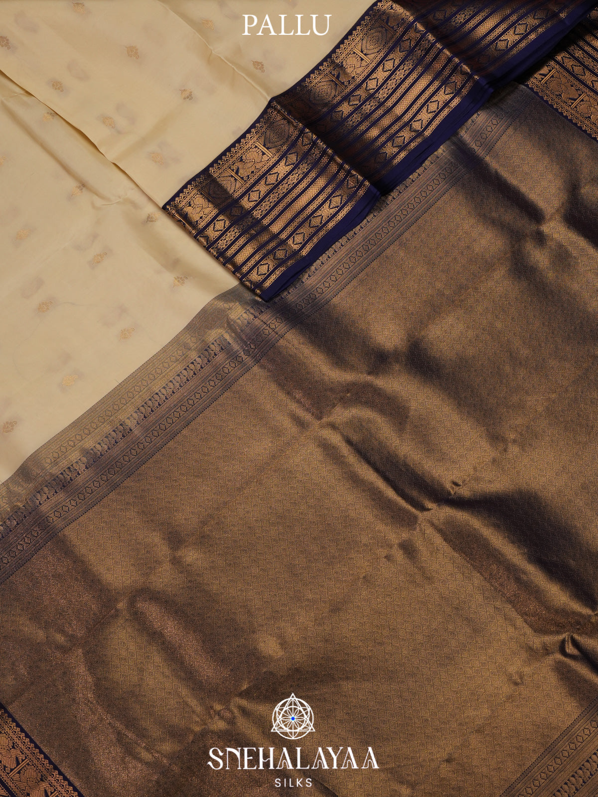 Cream Kanjivaram Silk Saree