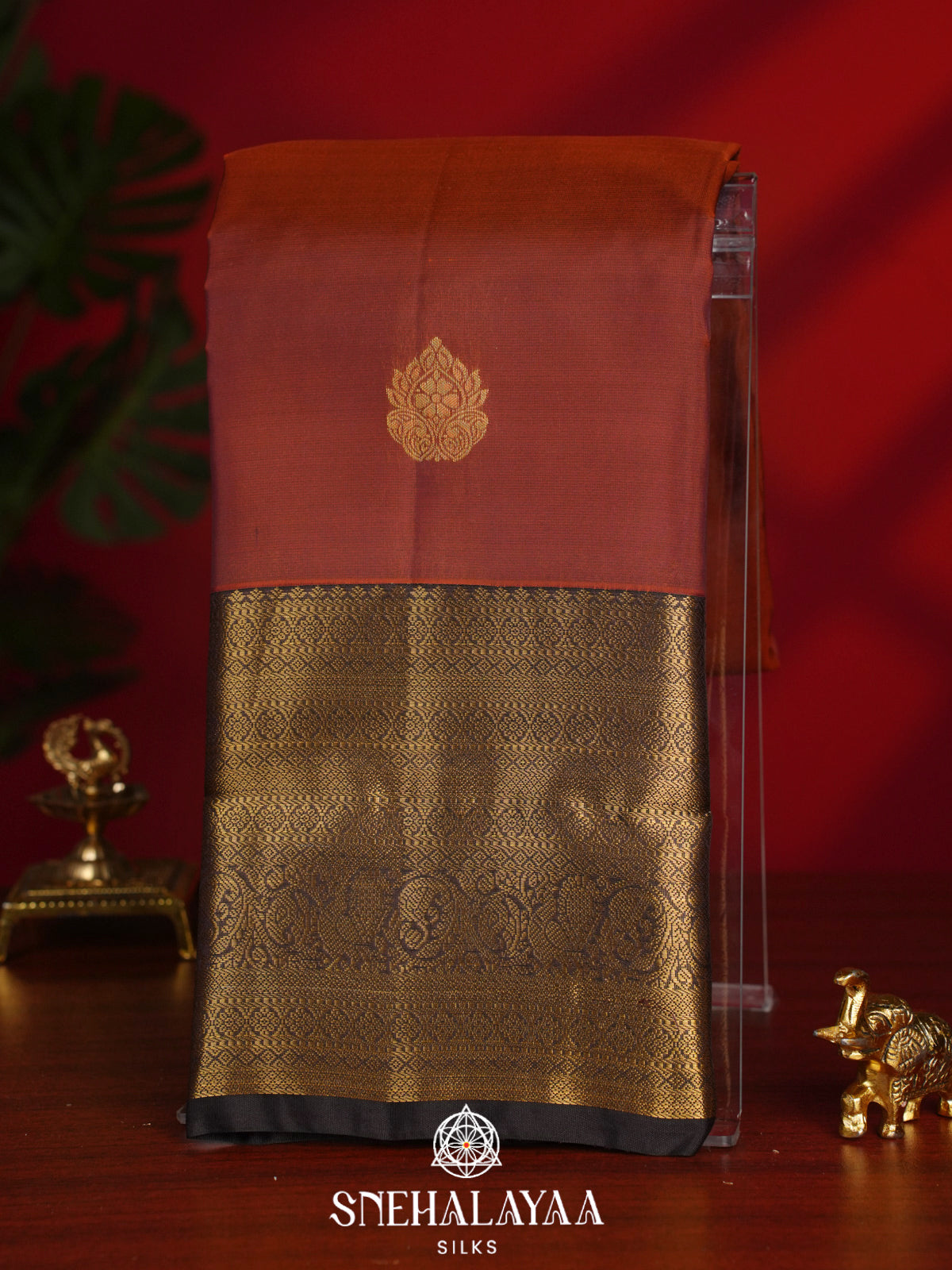 Brown Kanjivaram Silk Saree