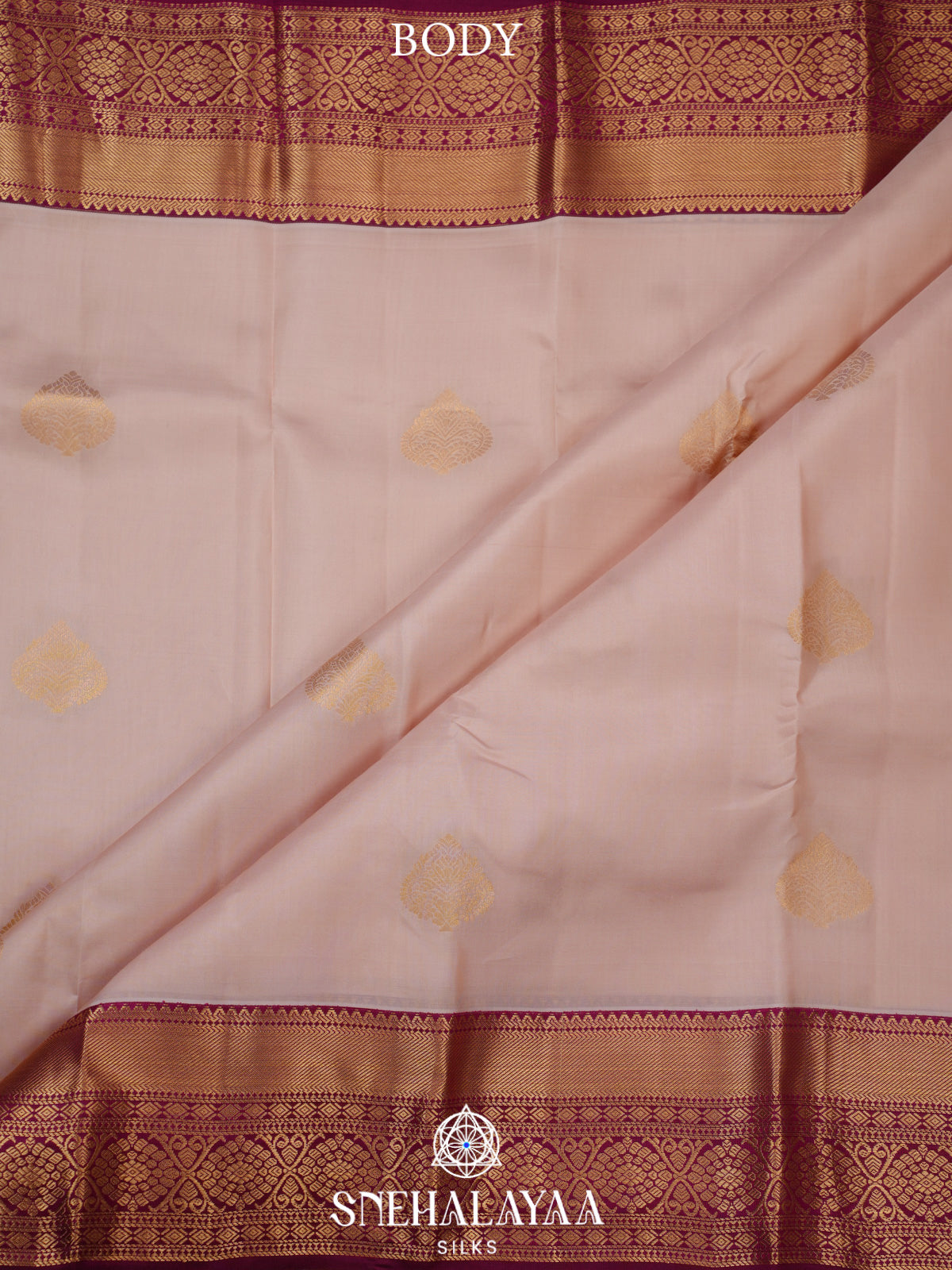 Cream Kanjivaram Silk Saree