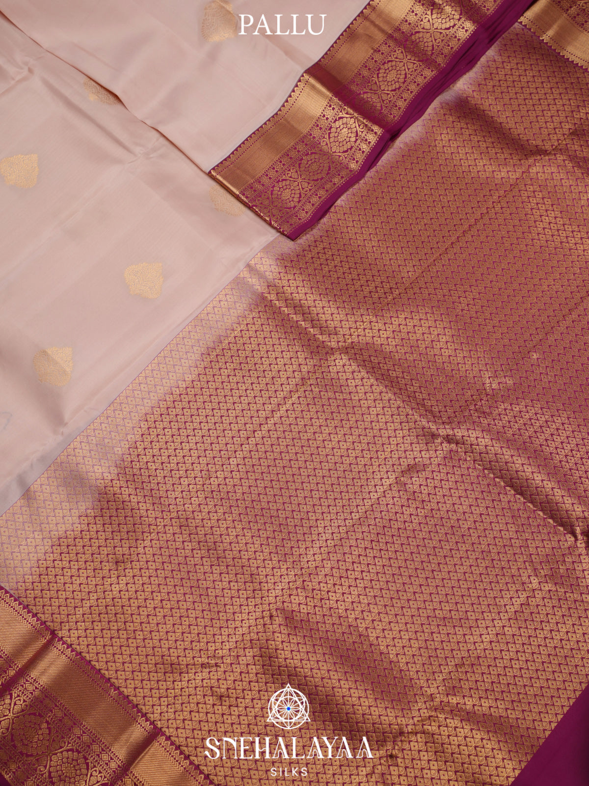 Cream Kanjivaram Silk Saree