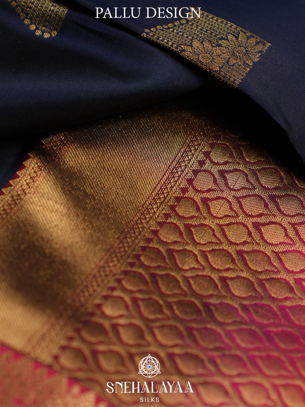 Midnight Blue Kanjivaram Silk Saree