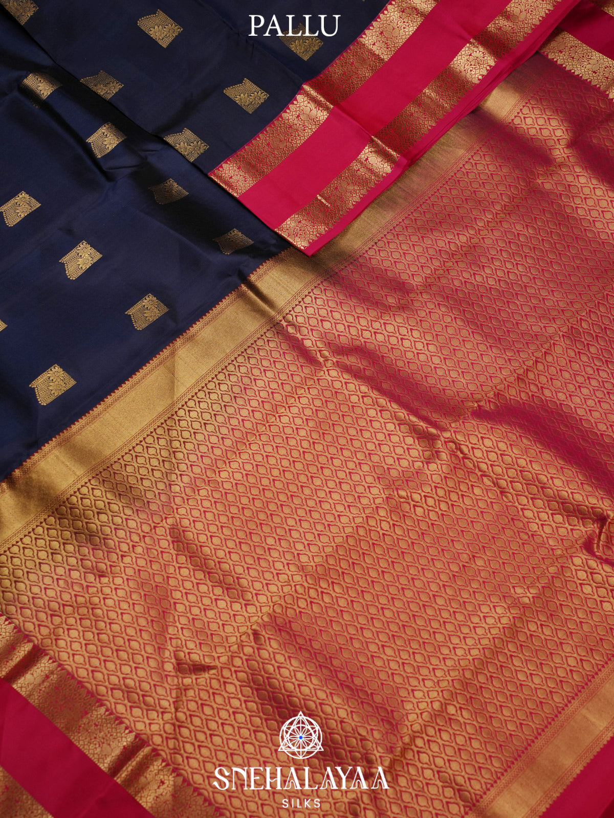 Midnight Blue Kanjivaram Silk Saree