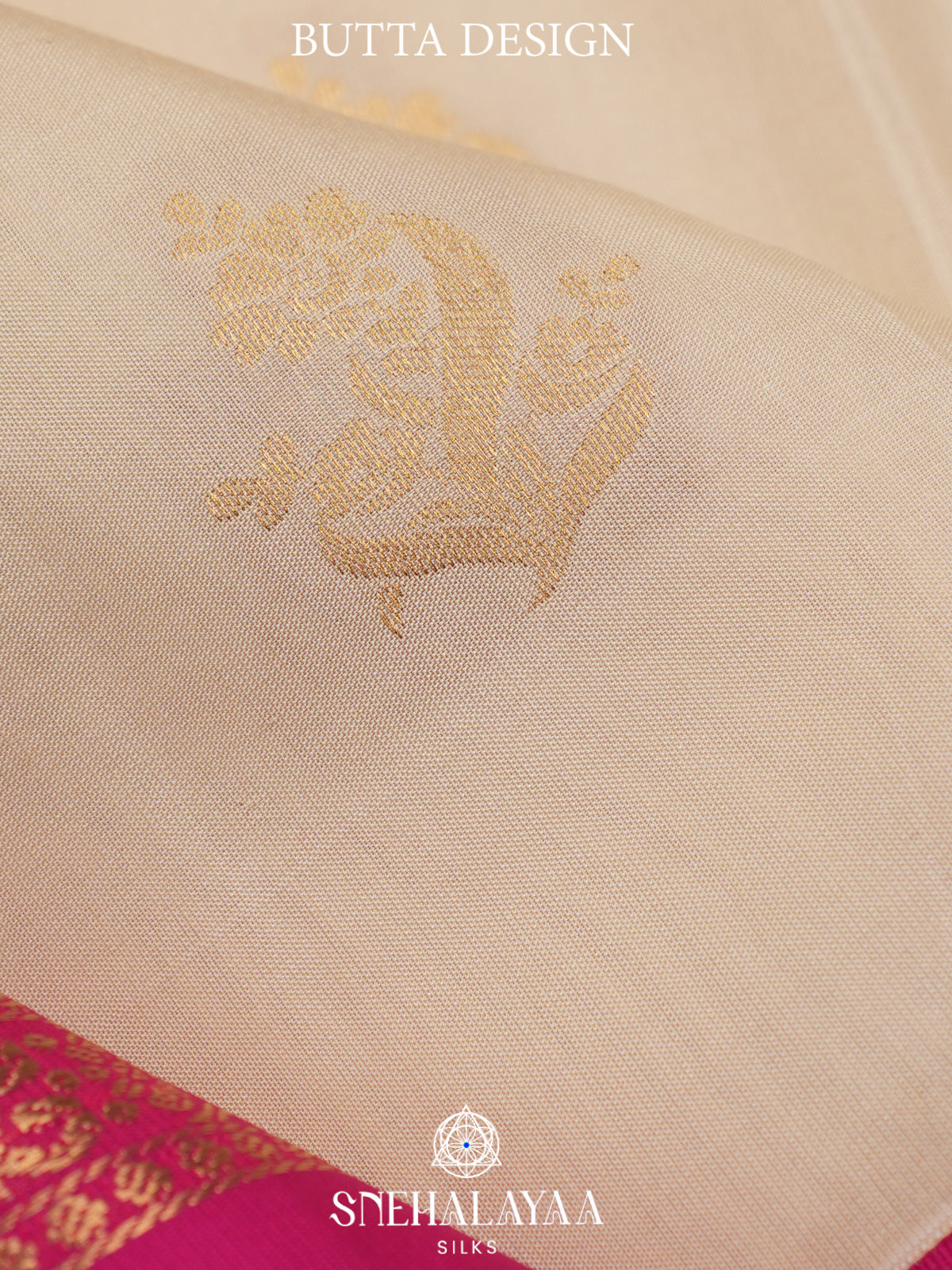 Cream Kanjivaram Silk Saree
