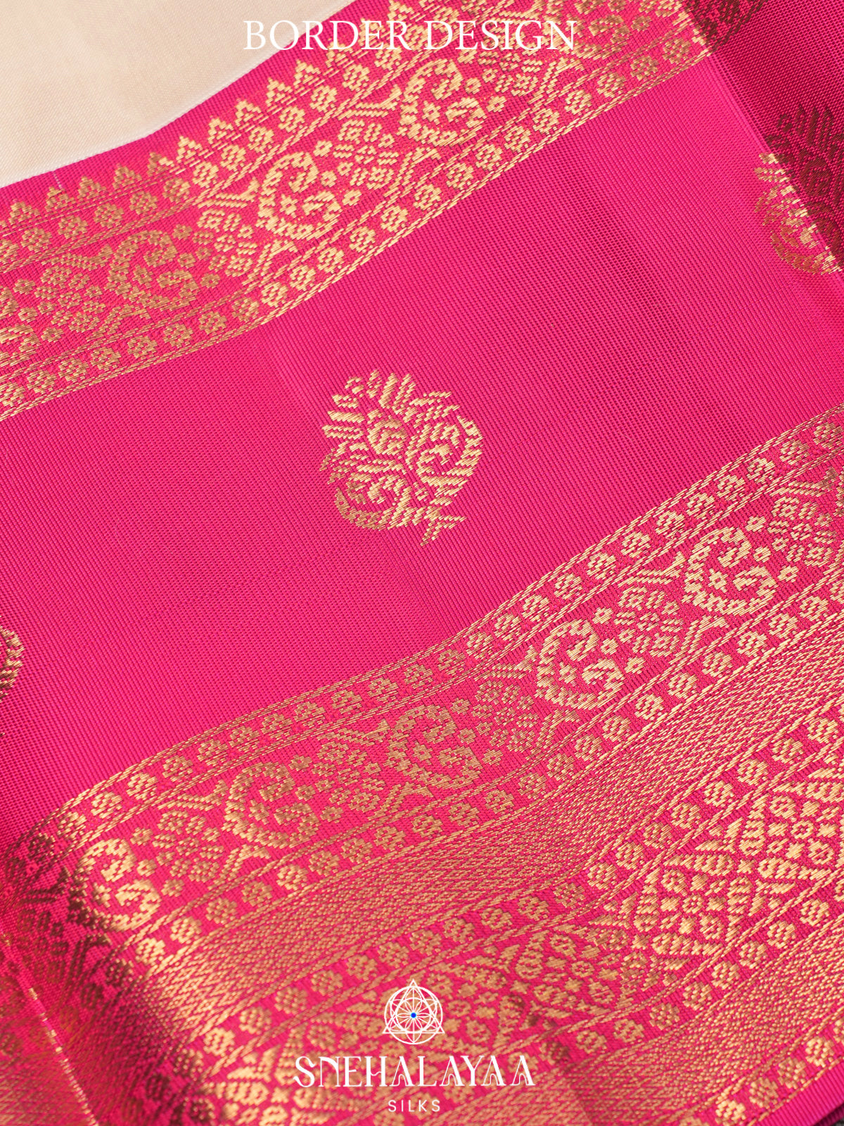 Cream Kanjivaram Silk Saree