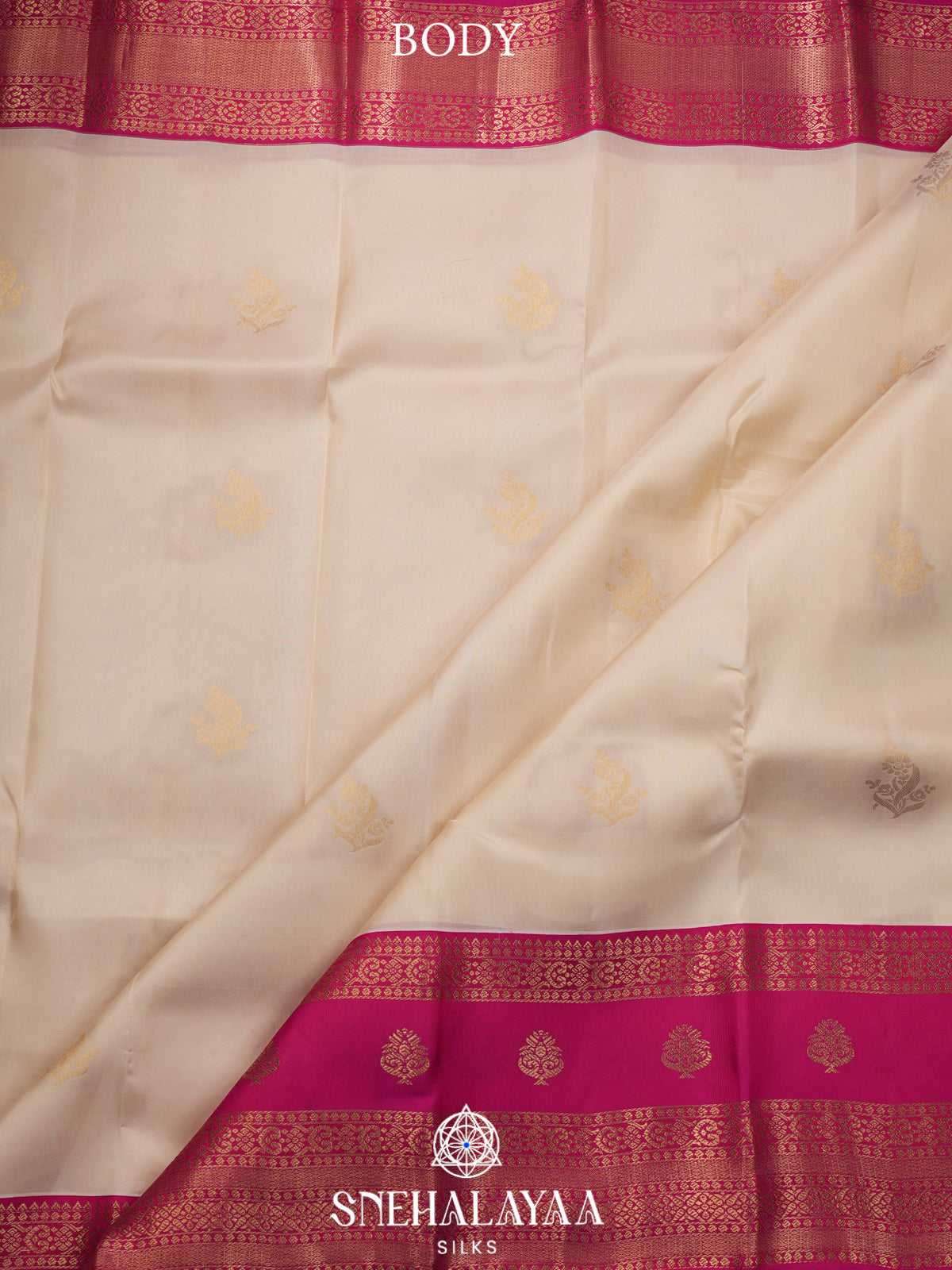 Cream Kanjivaram Silk Saree
