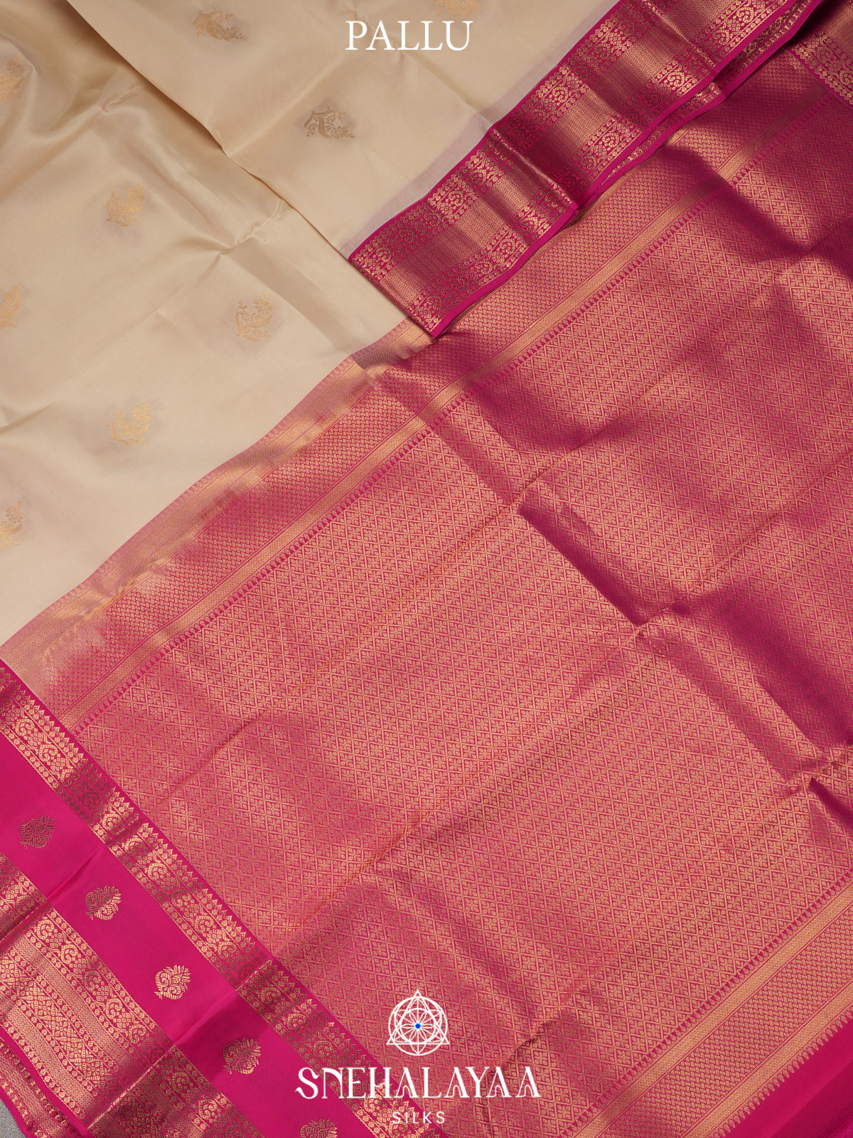 Cream Kanjivaram Silk Saree