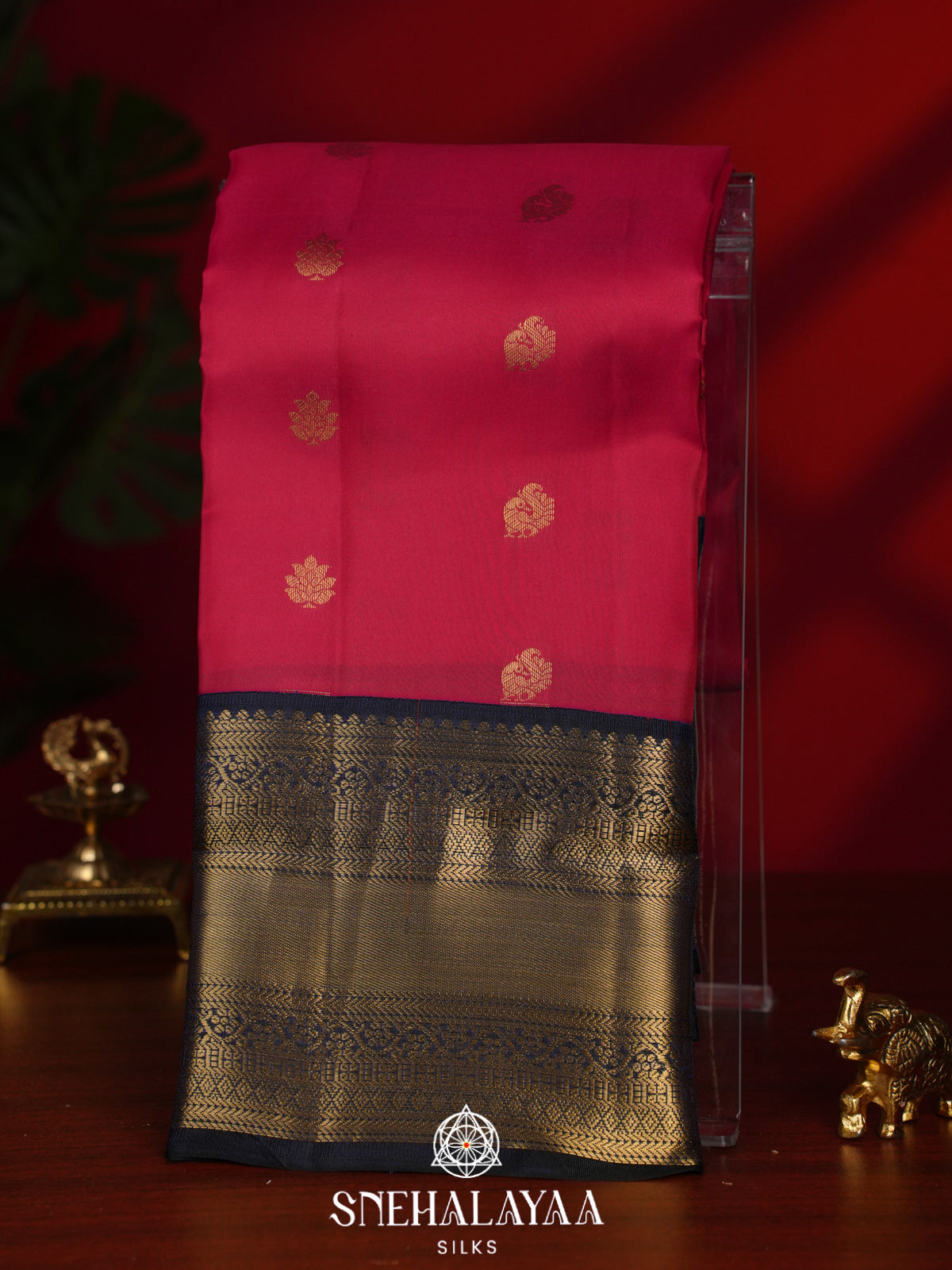 Ruby Red Kanjivaram Silk Saree