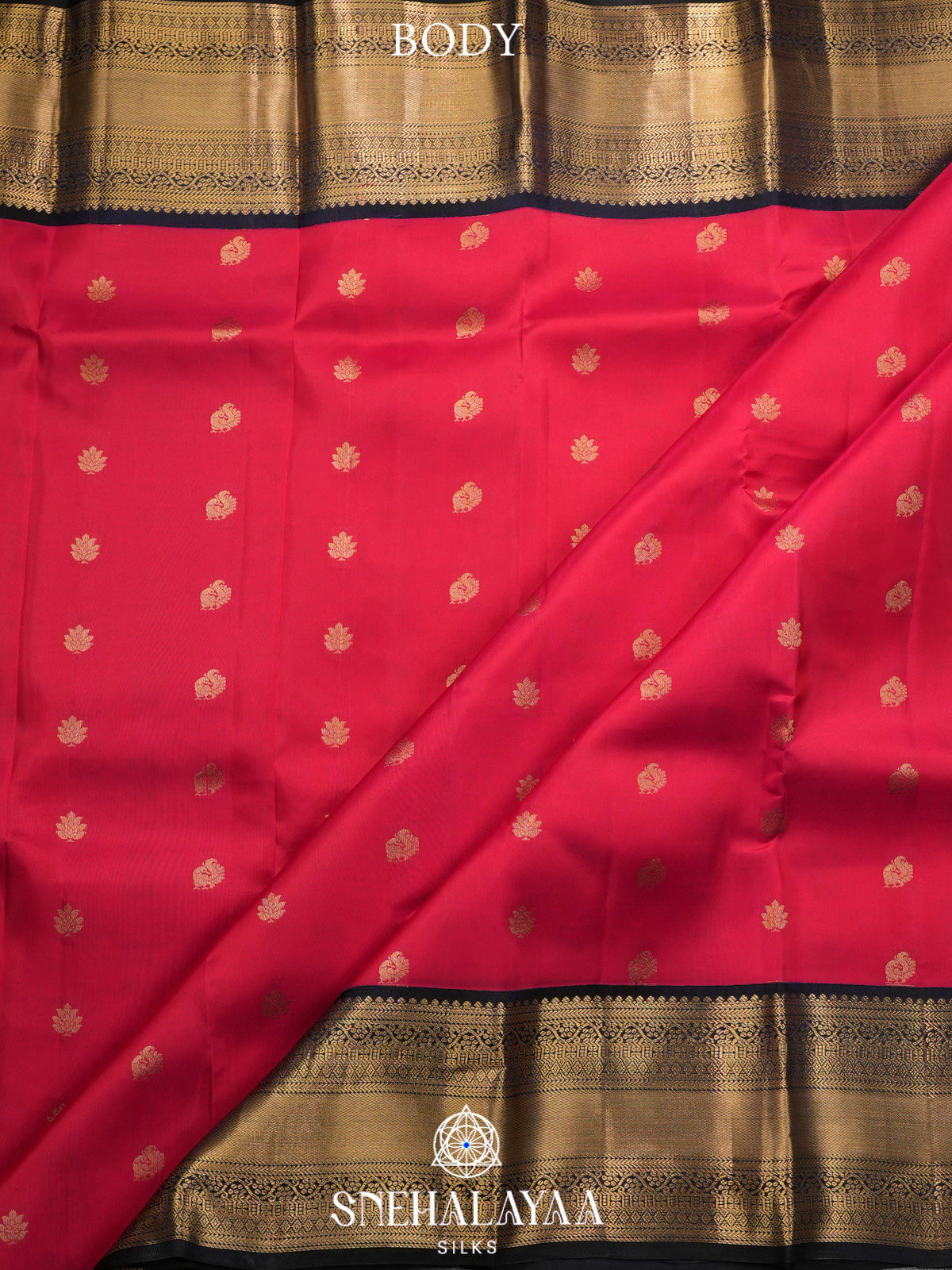Ruby Red Kanjivaram Silk Saree