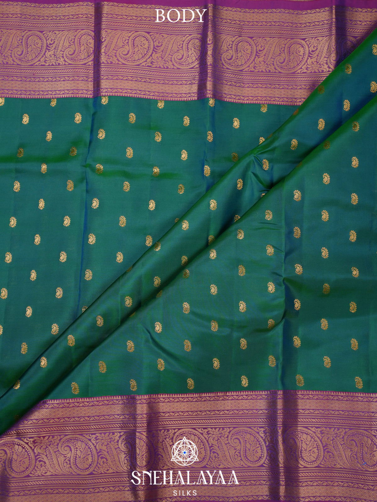 Teal Green Kanjivaram Silk Saree
