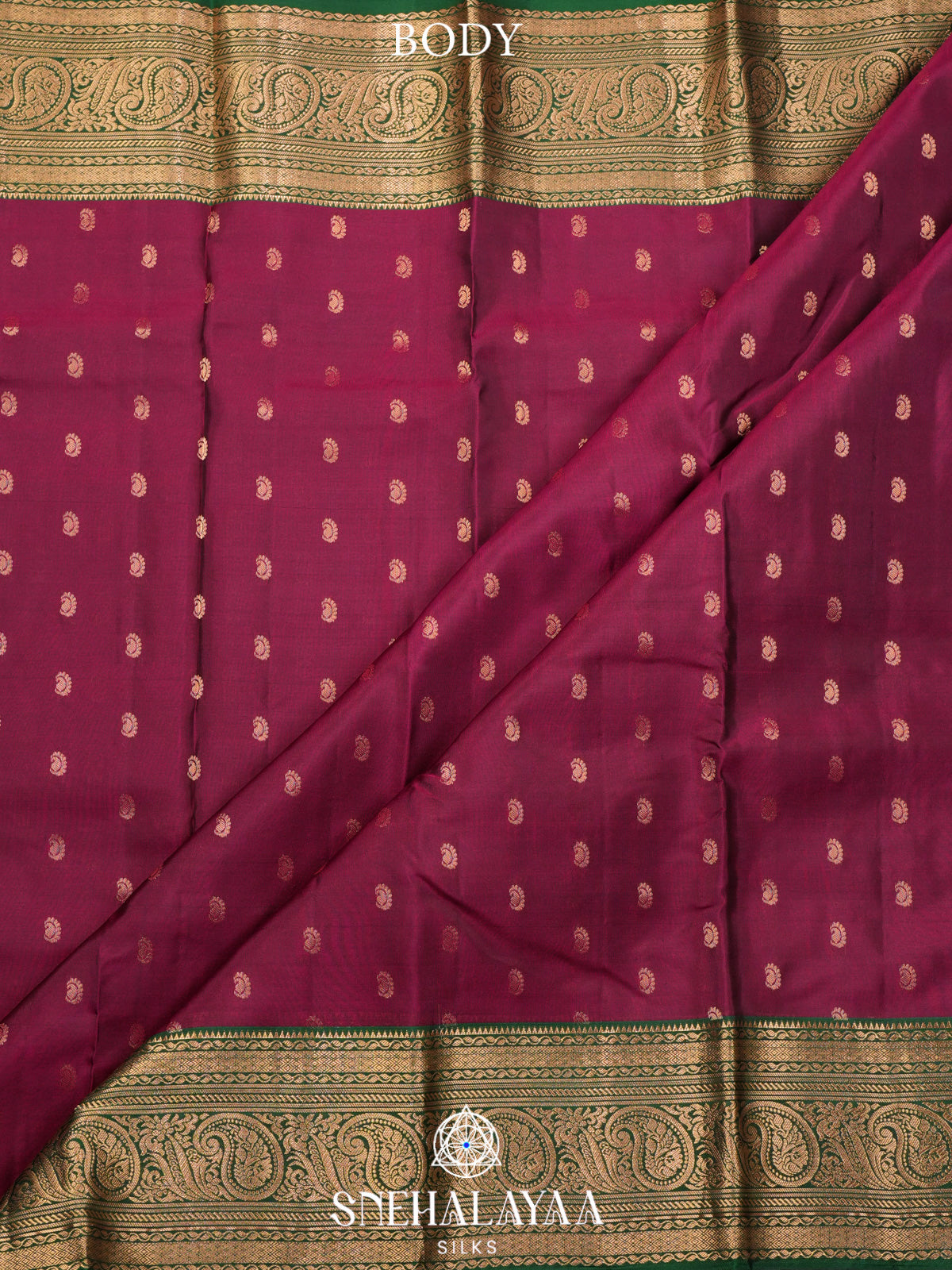 Wine Red Kanjivaram Silk Saree