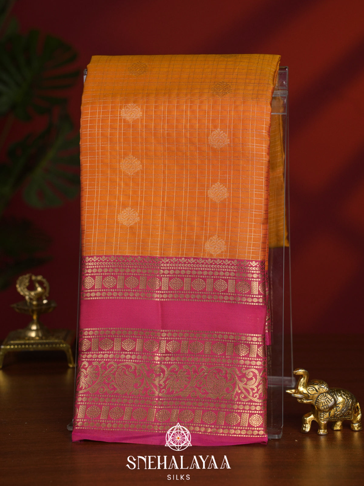 Orange Kanjivaram Silk Saree