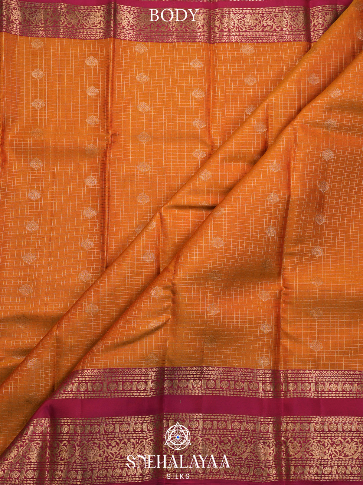 Orange Kanjivaram Silk Saree