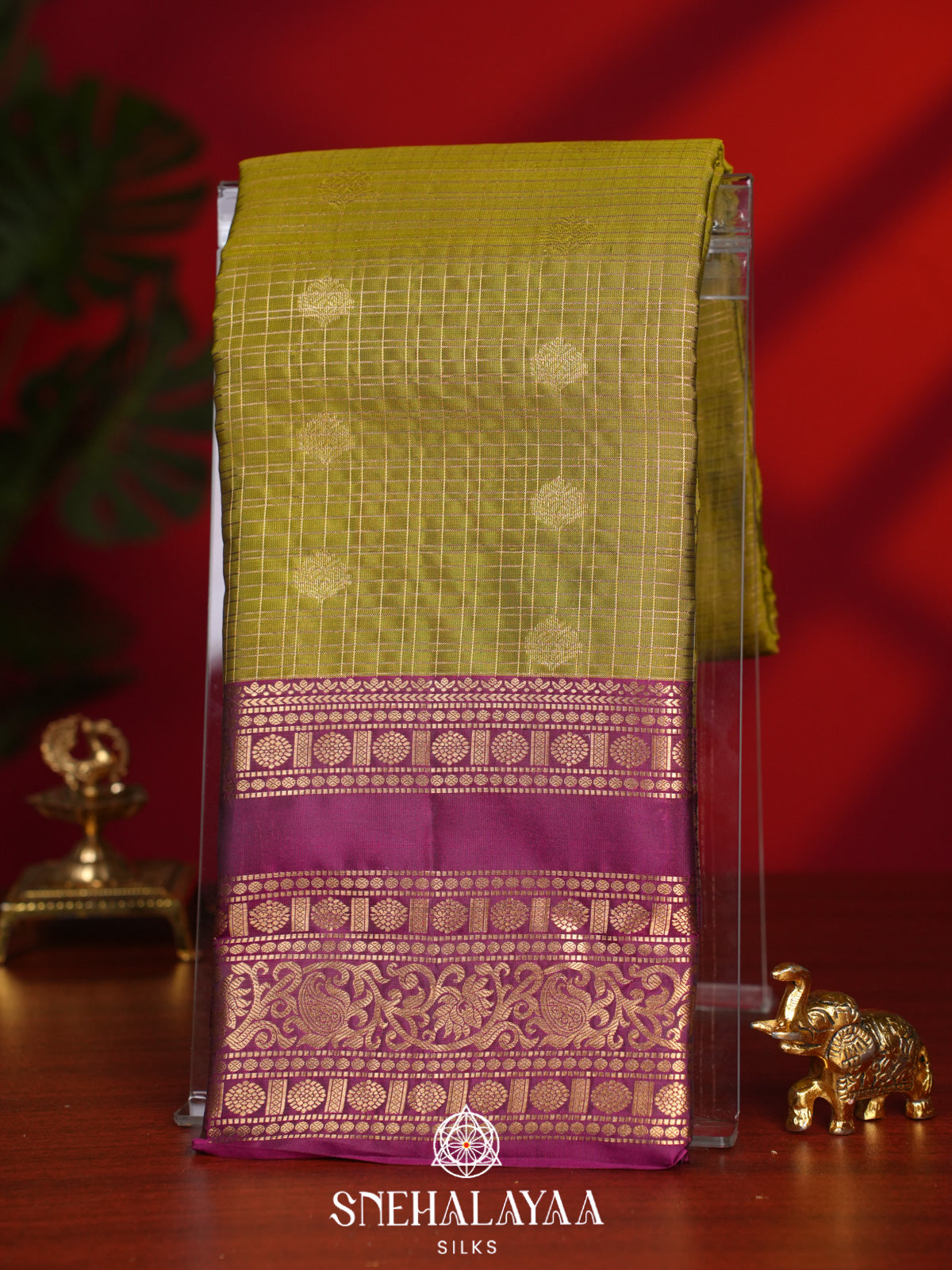 Mehandi Green Kanjivaram Silk Saree