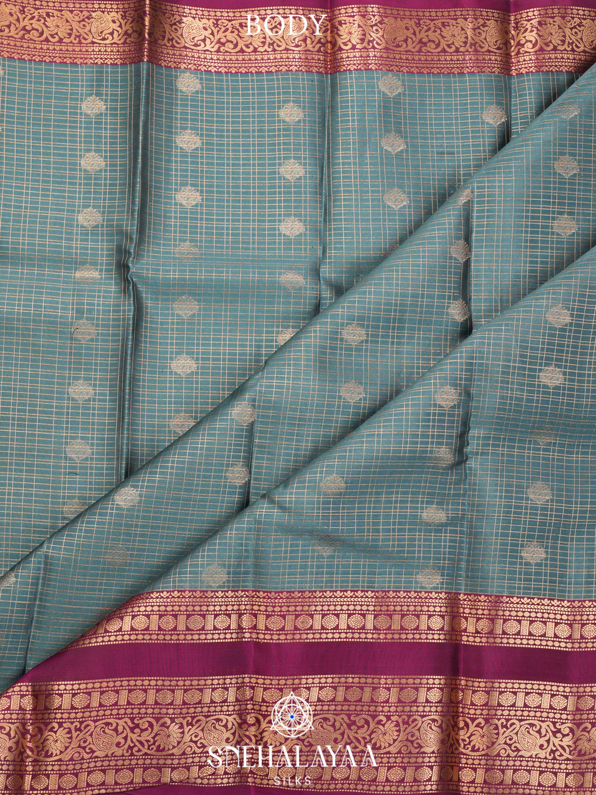 Seafoam Green Kanjivaram Silk Saree
