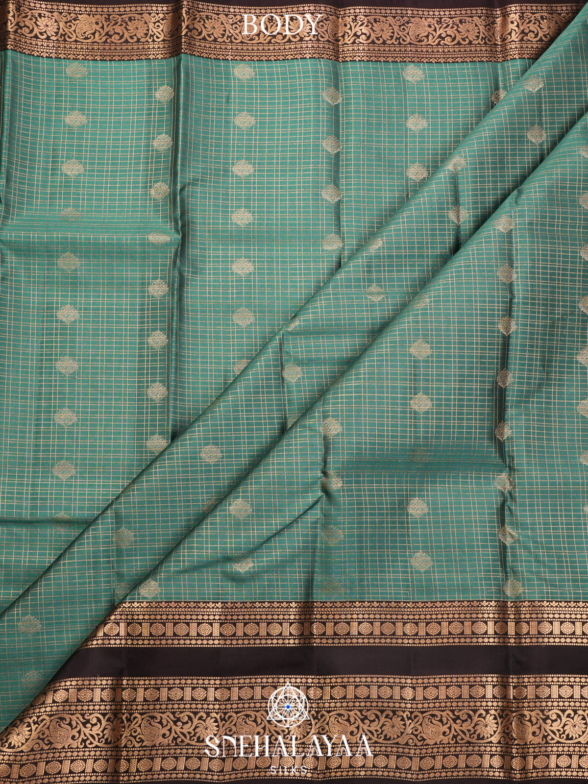 Mint Green Kanjivaram Silk Saree